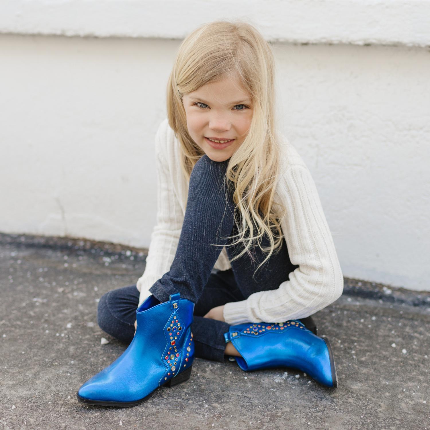 Miss Dallas Gem Western Boot in Blue Kids