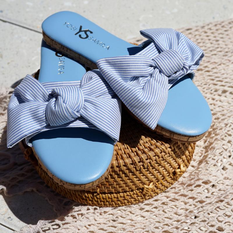 Striped cheap bow slides