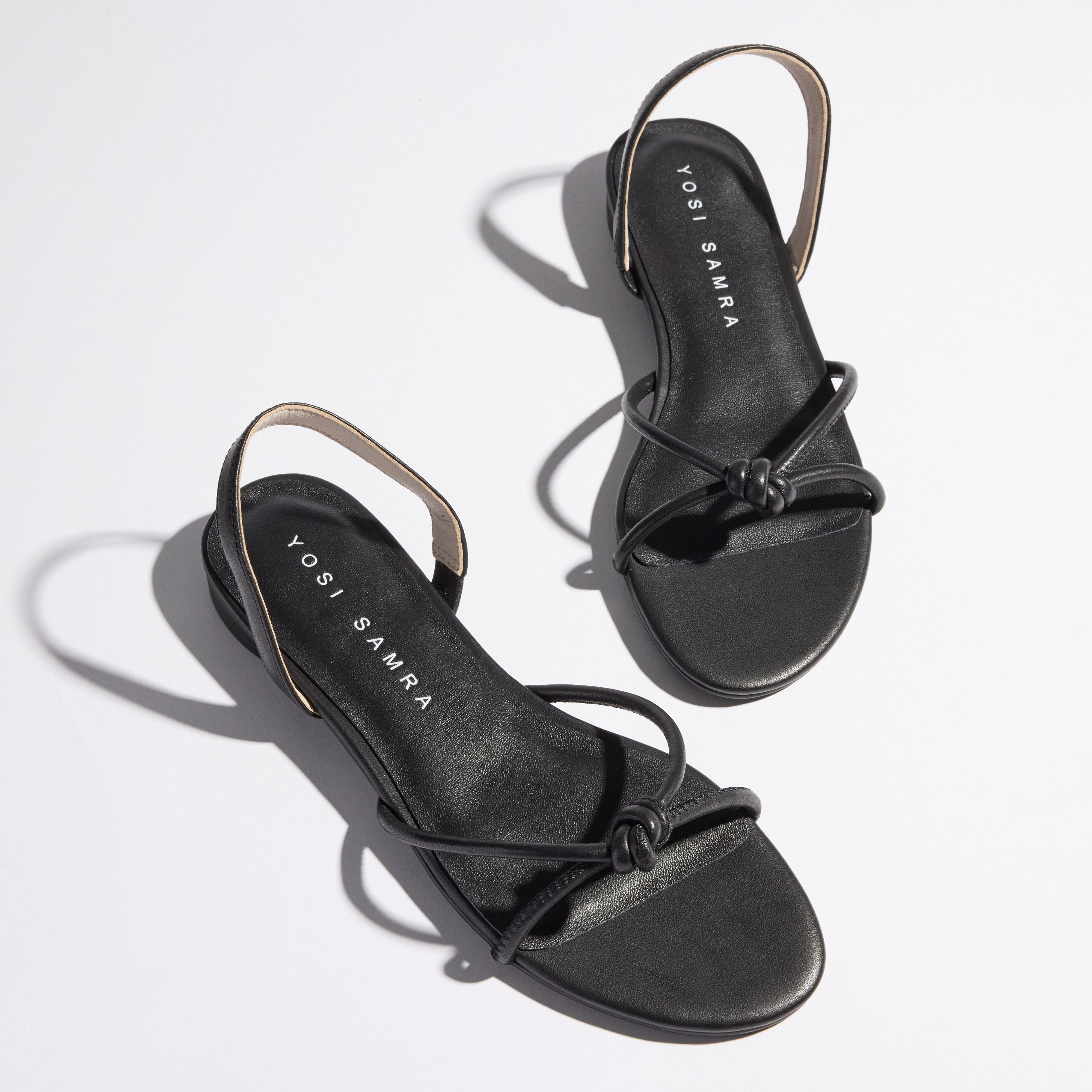 Alison Slingback Sandal in Black Leather