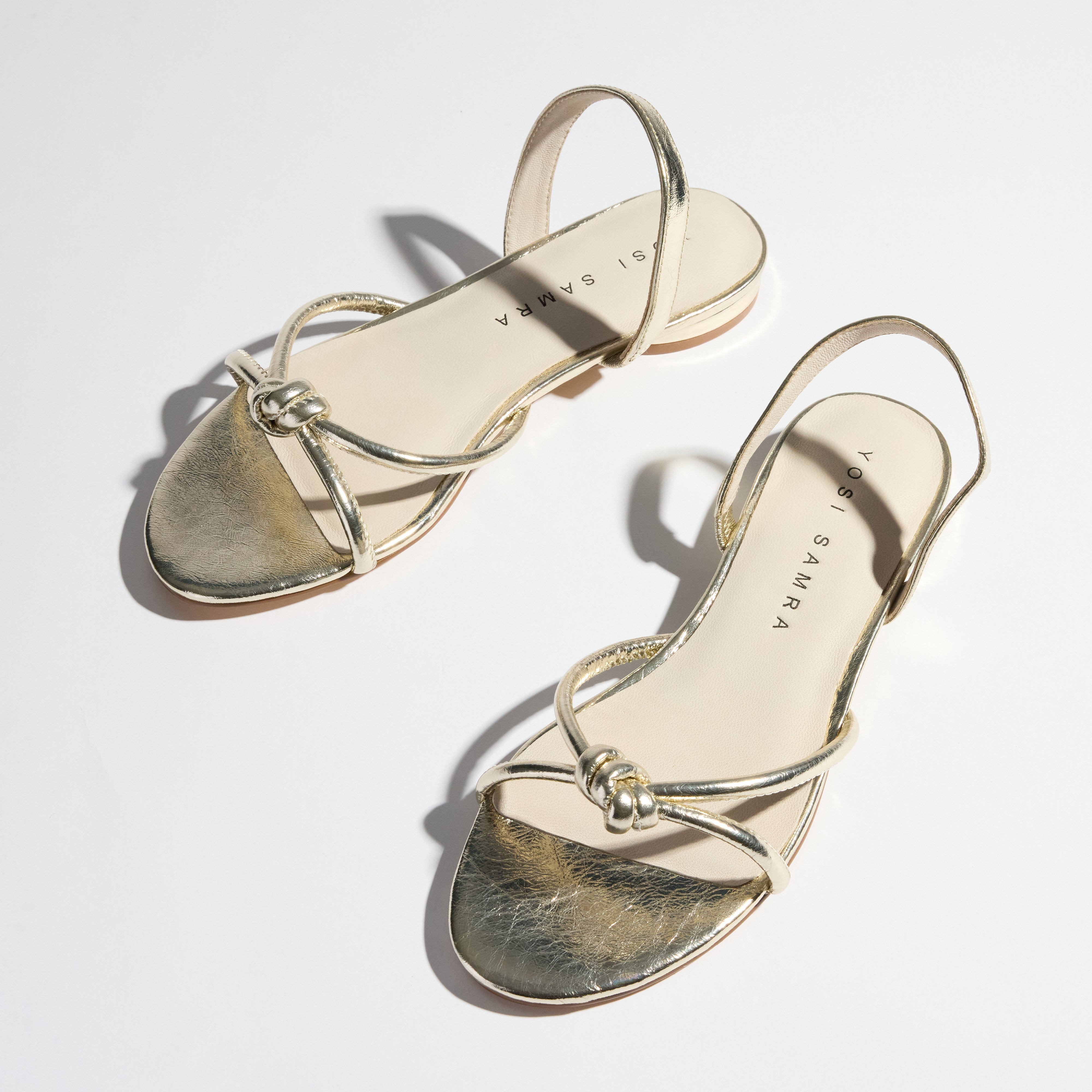 Alison Slingback Sandal in Gold Leather