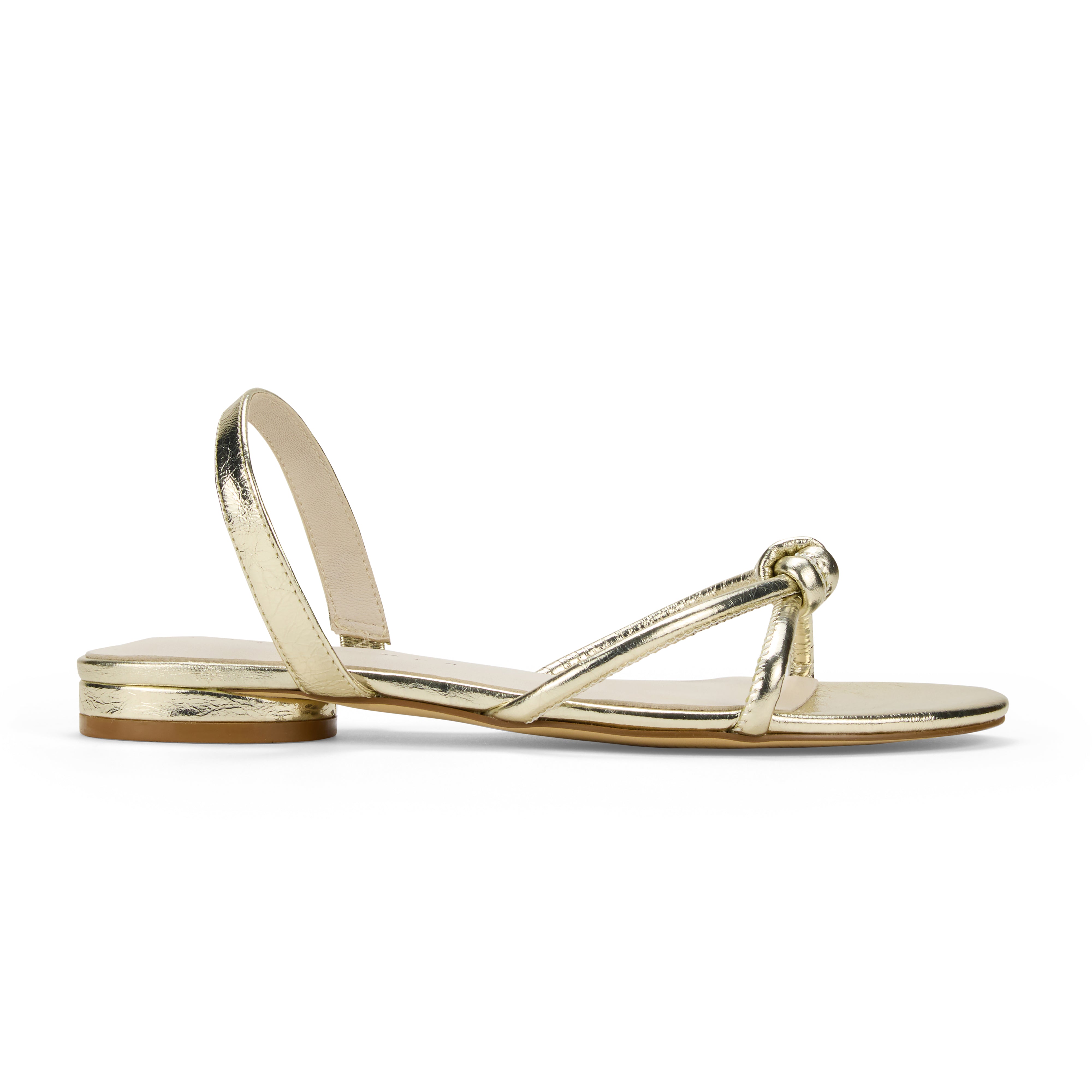 Alison Slingback Sandal in Gold Leather