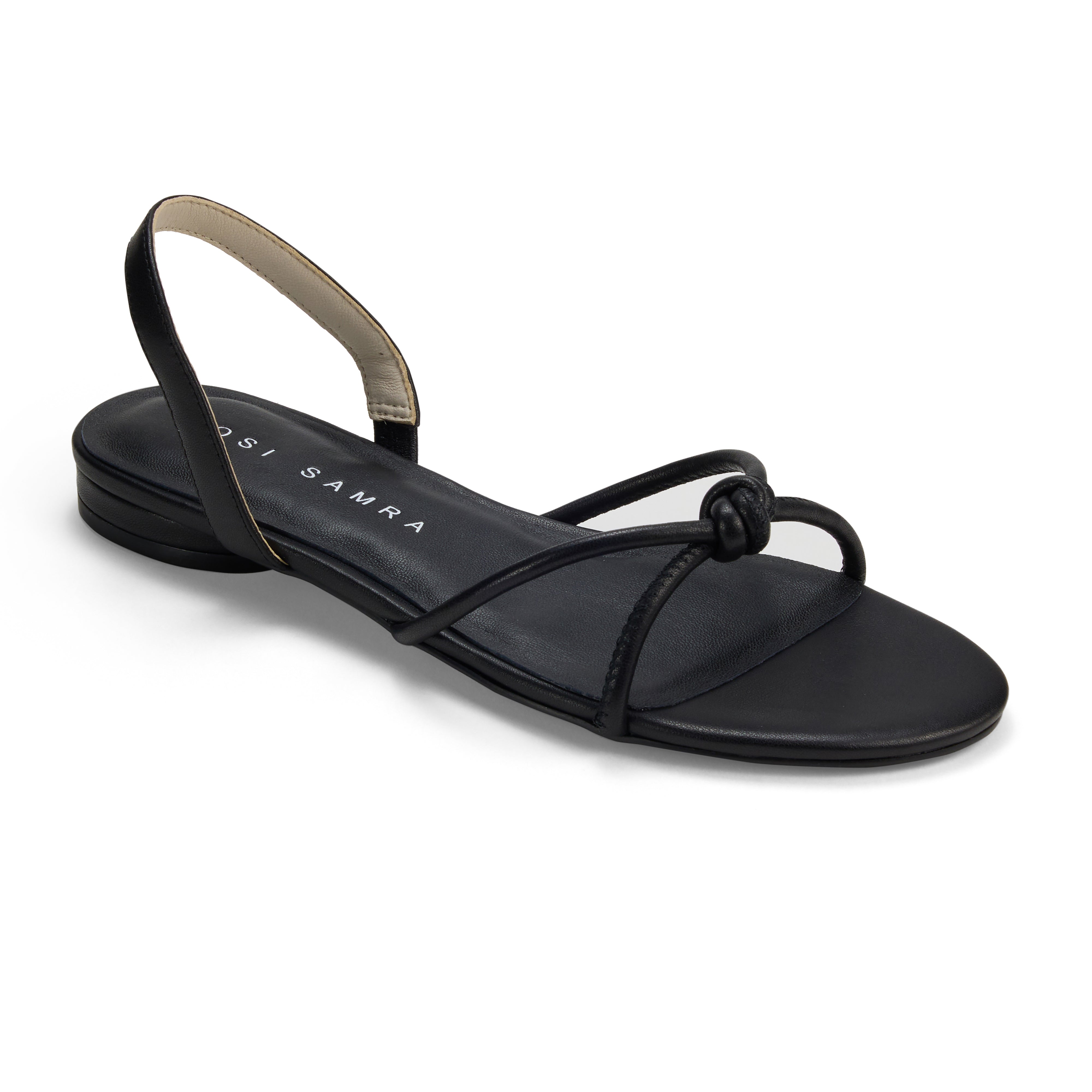 Alison Slingback Sandal in Black Leather