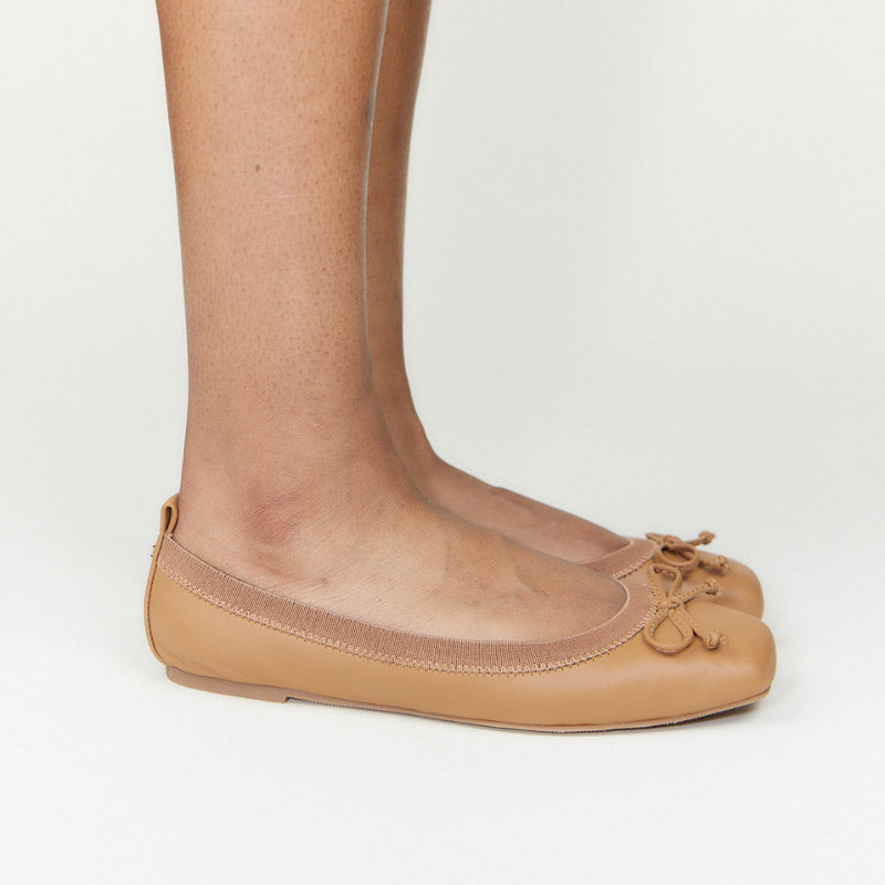 Caroline Ballet Flat in Whiskey Leather