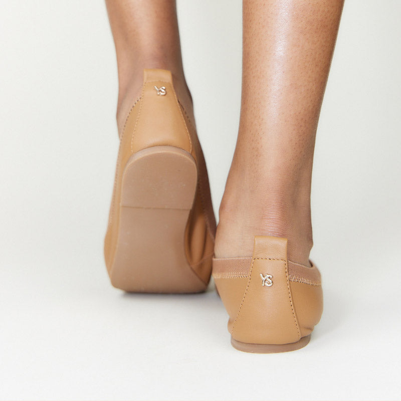 Caroline Ballet Flat in Whiskey Leather