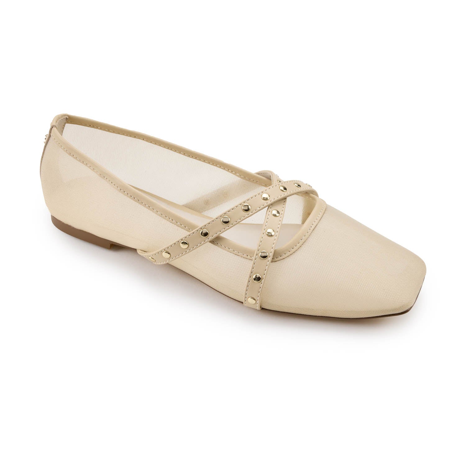 Chloe Ballet Flat in Nude Mesh