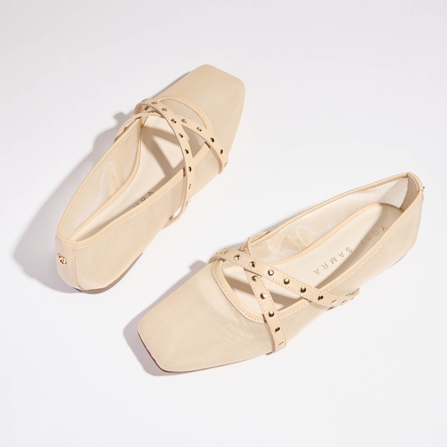 Chloe Ballet Flat in Nude Mesh