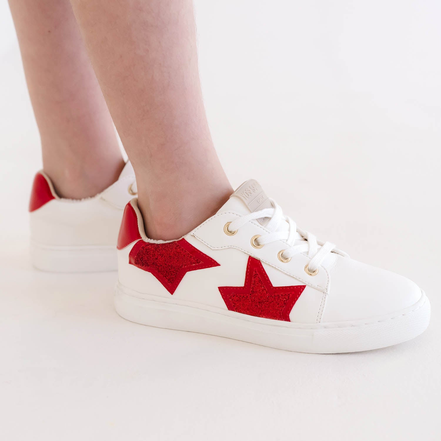 Miss Harper Sneaker in Red Glitter - Kids