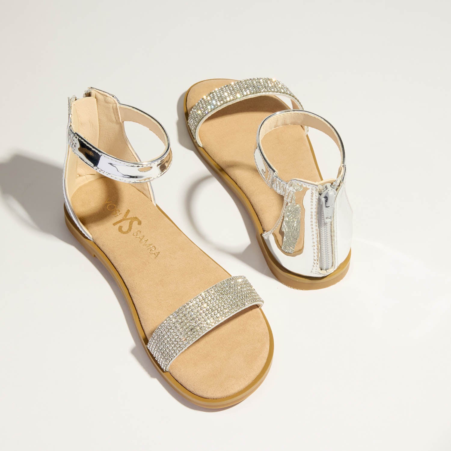 Miss Cambelle Sandal in Silver Crystal - Kids