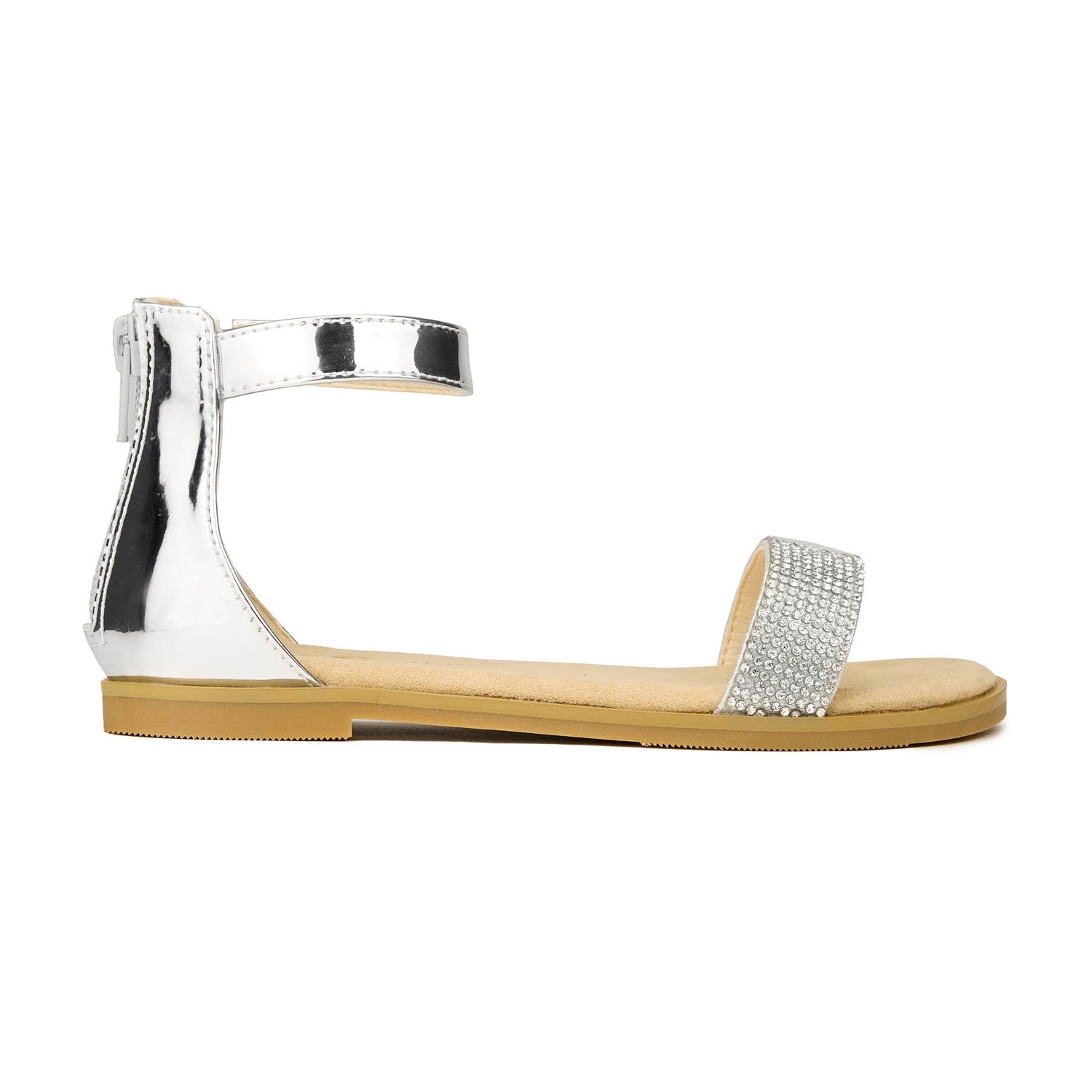 Miss Cambelle Sandal in Silver Crystal - Kids