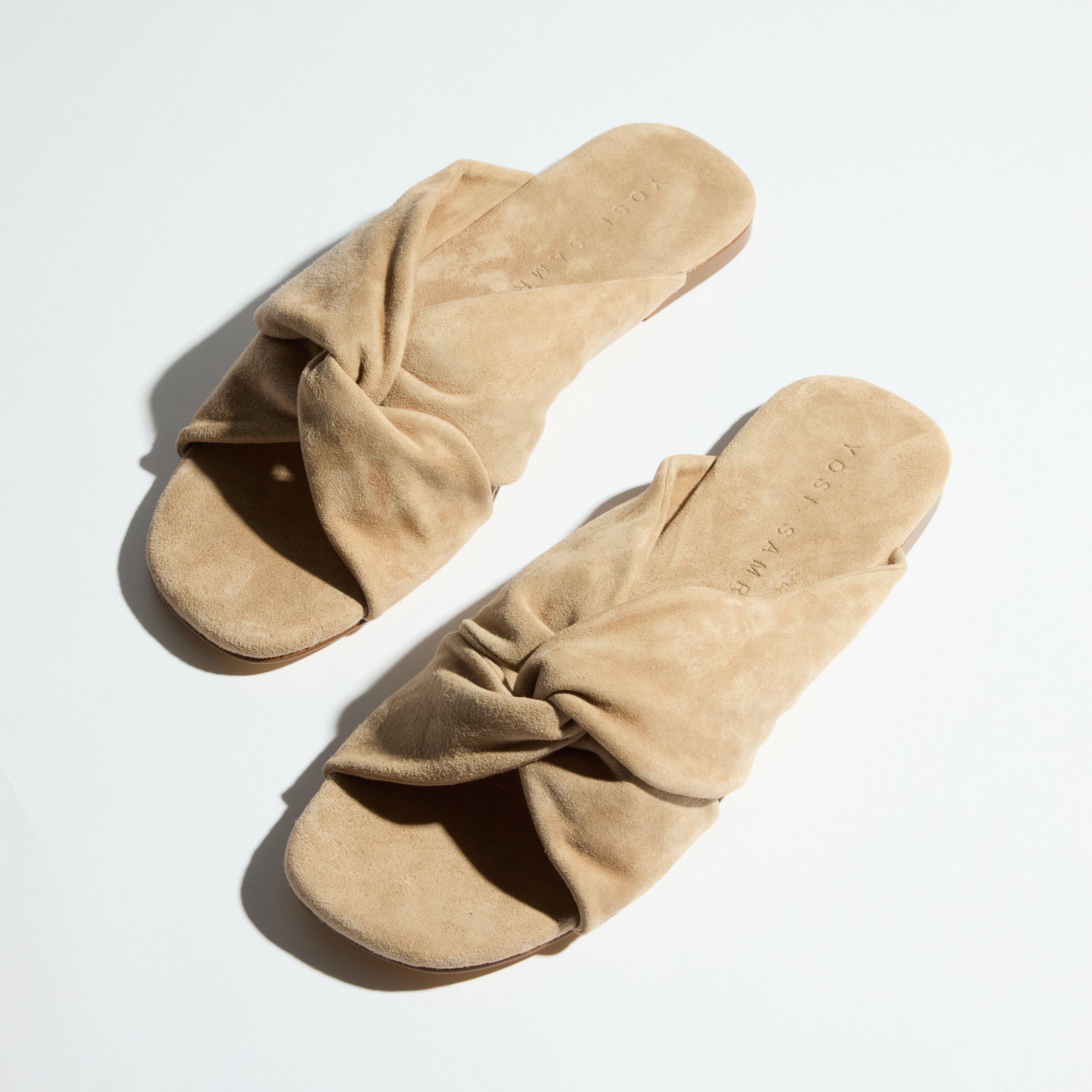 Nadia Slide Sandal in Oat Suede