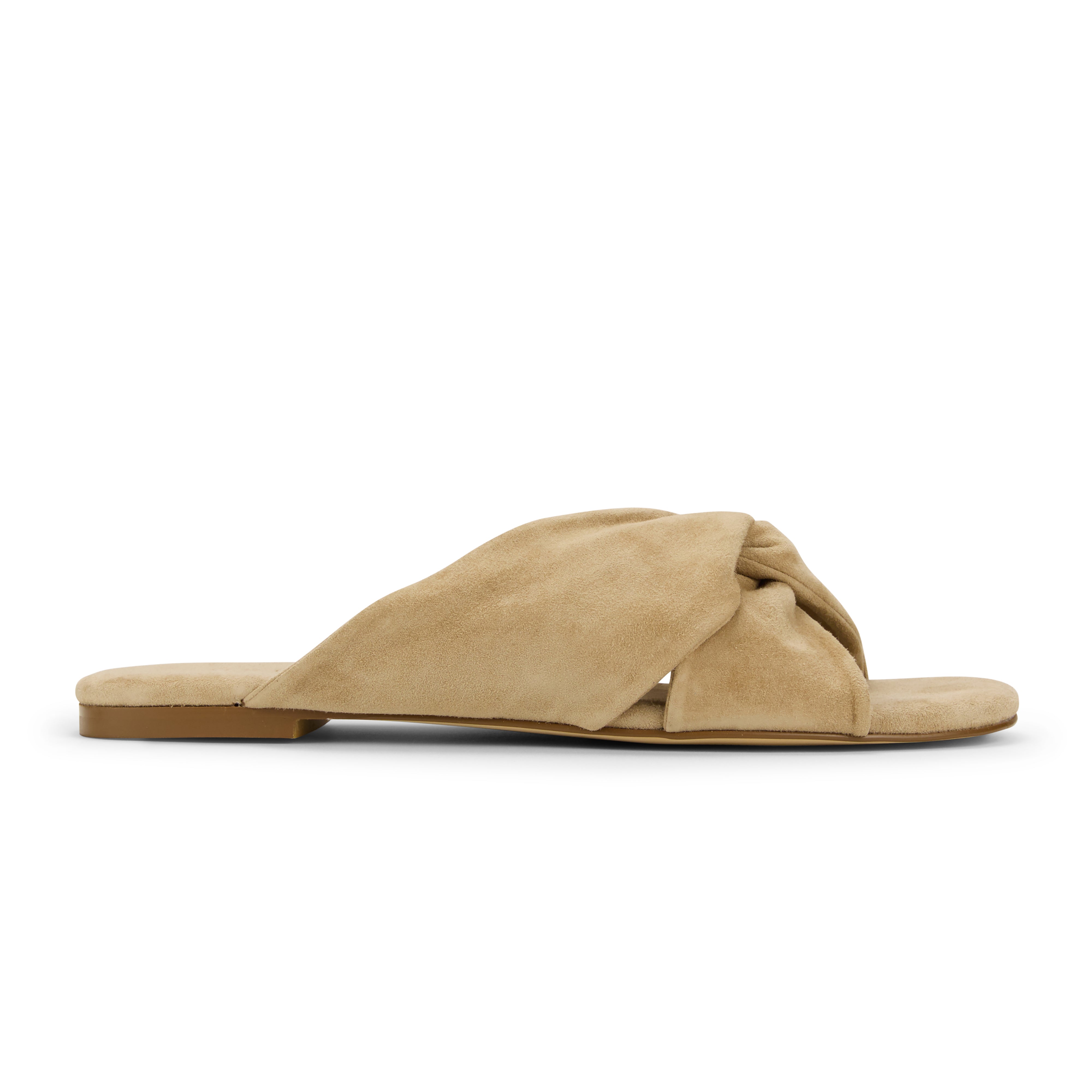 Nadia Slide Sandal in Oat Suede