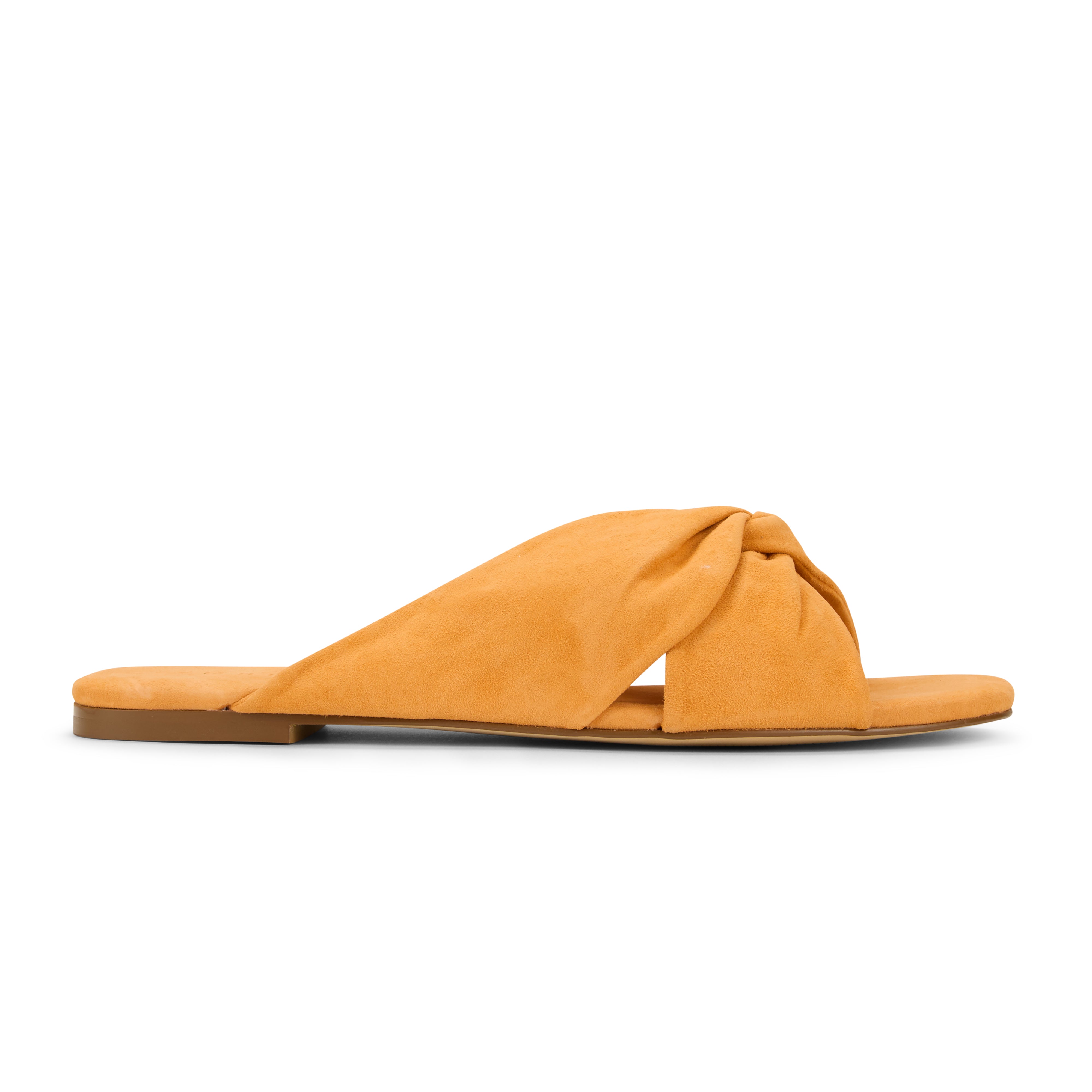 Nadia Slide Sandal in Tangerine Suede