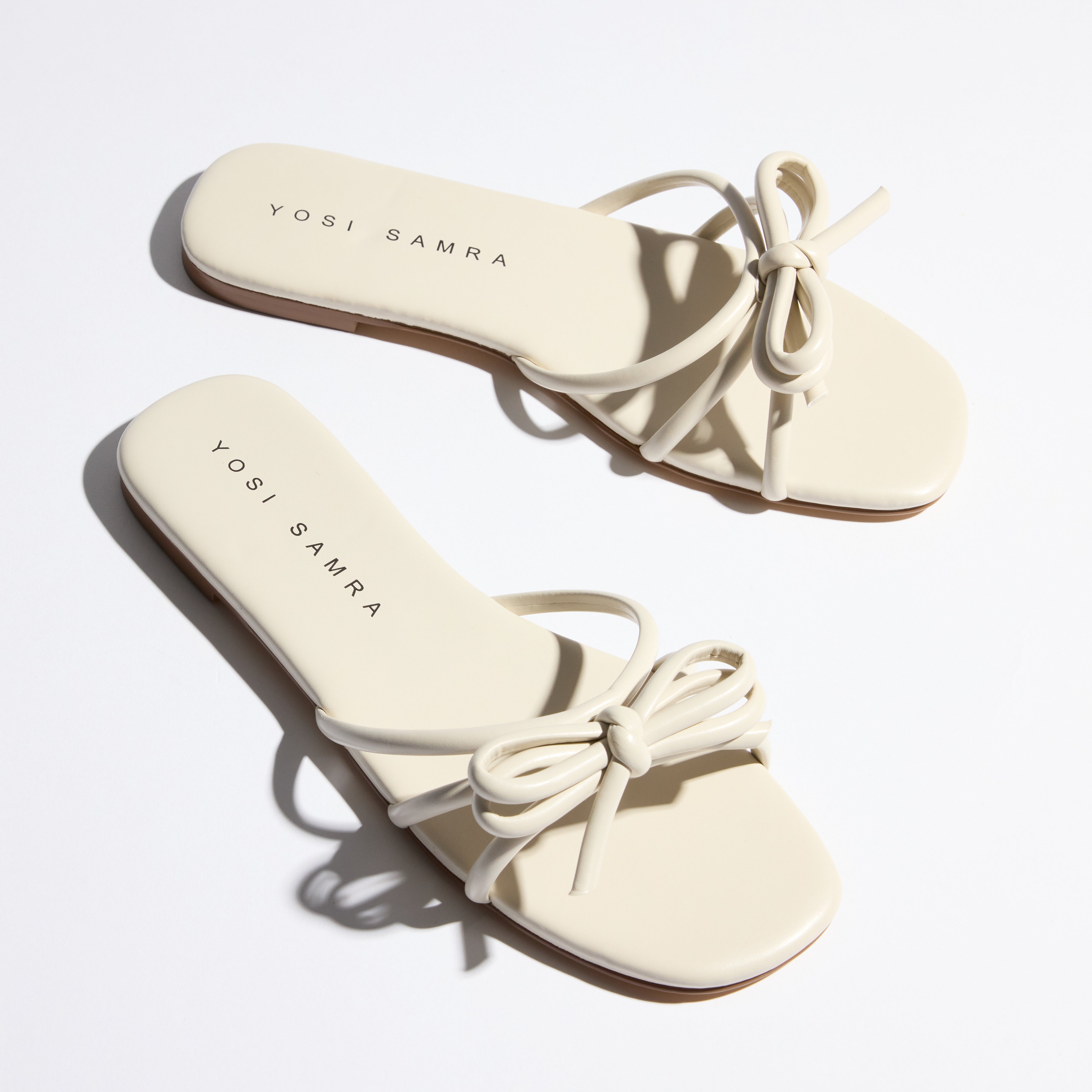 Nicole Bow Slide Sandal in Bone