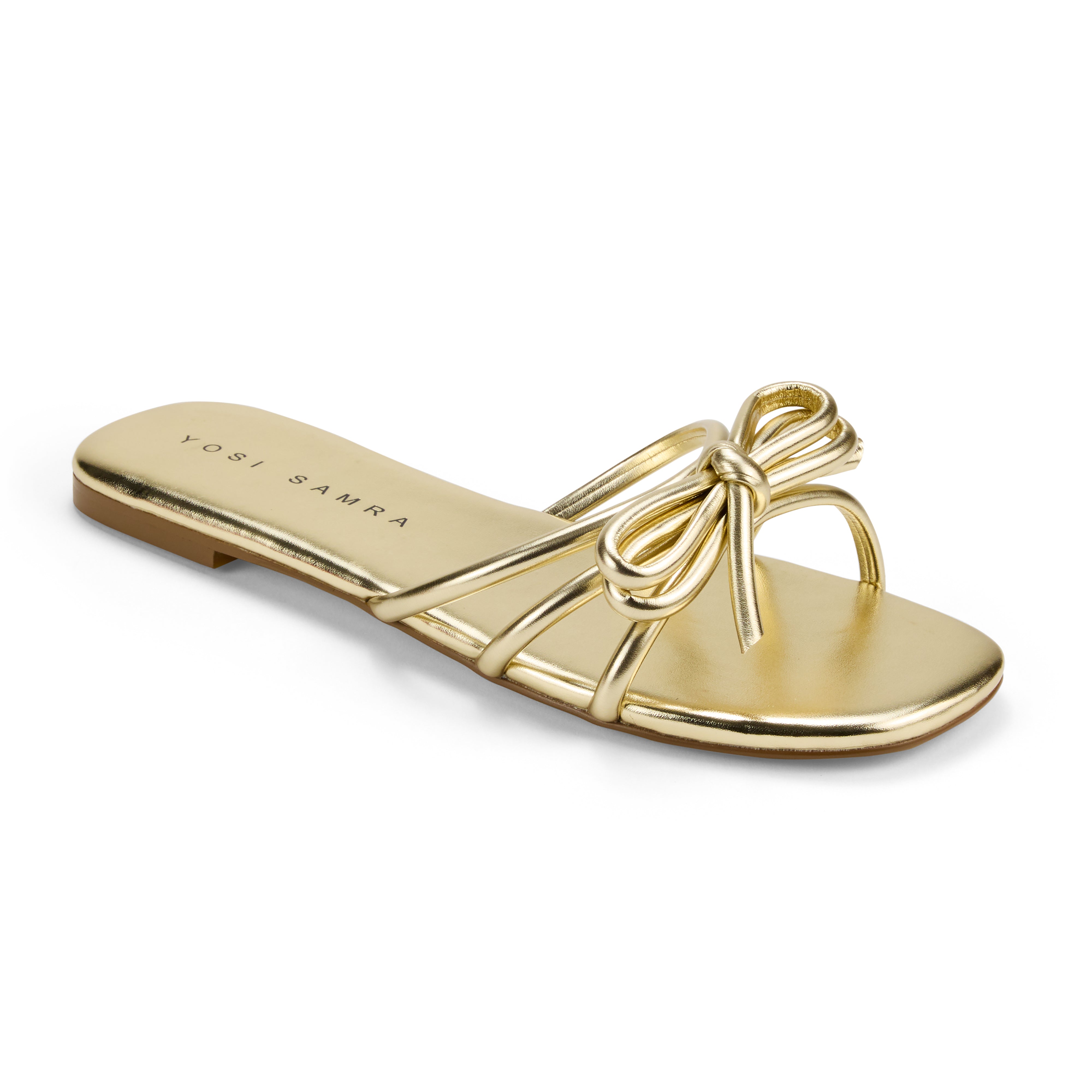 Nicole Bow Slide Sandal in Gold