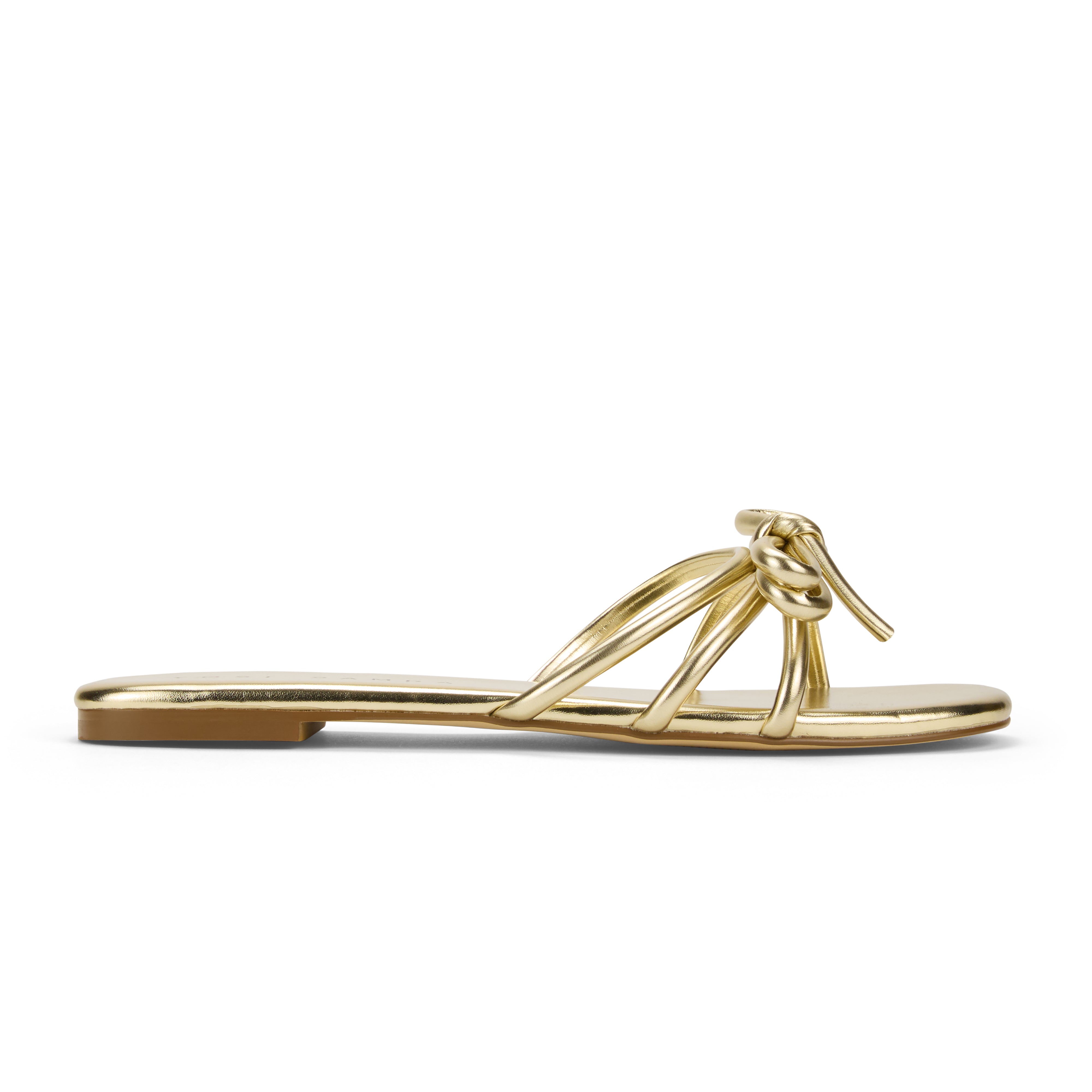 Nicole Bow Slide Sandal in Gold