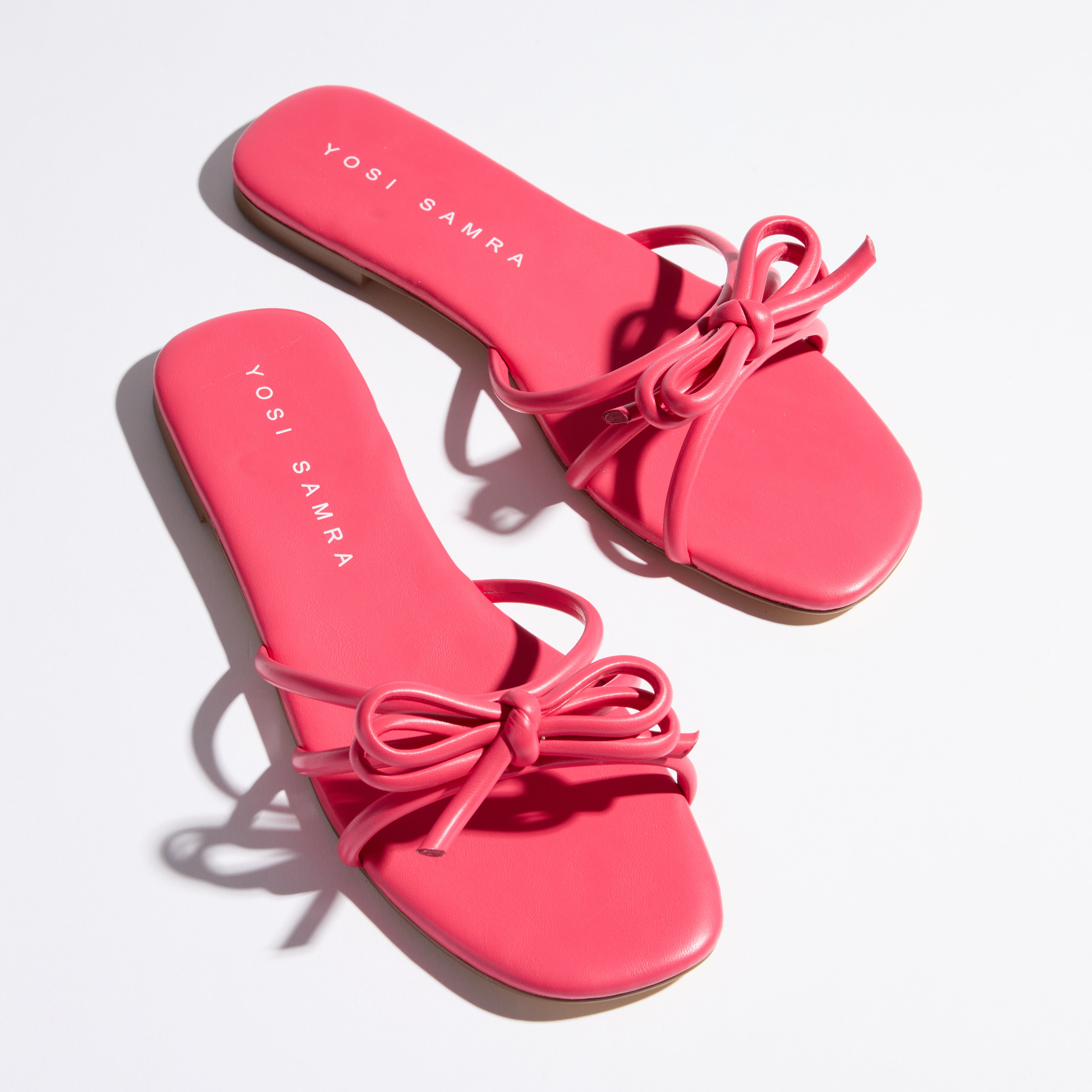 Nicole Bow Slide Sandal in Raspberry