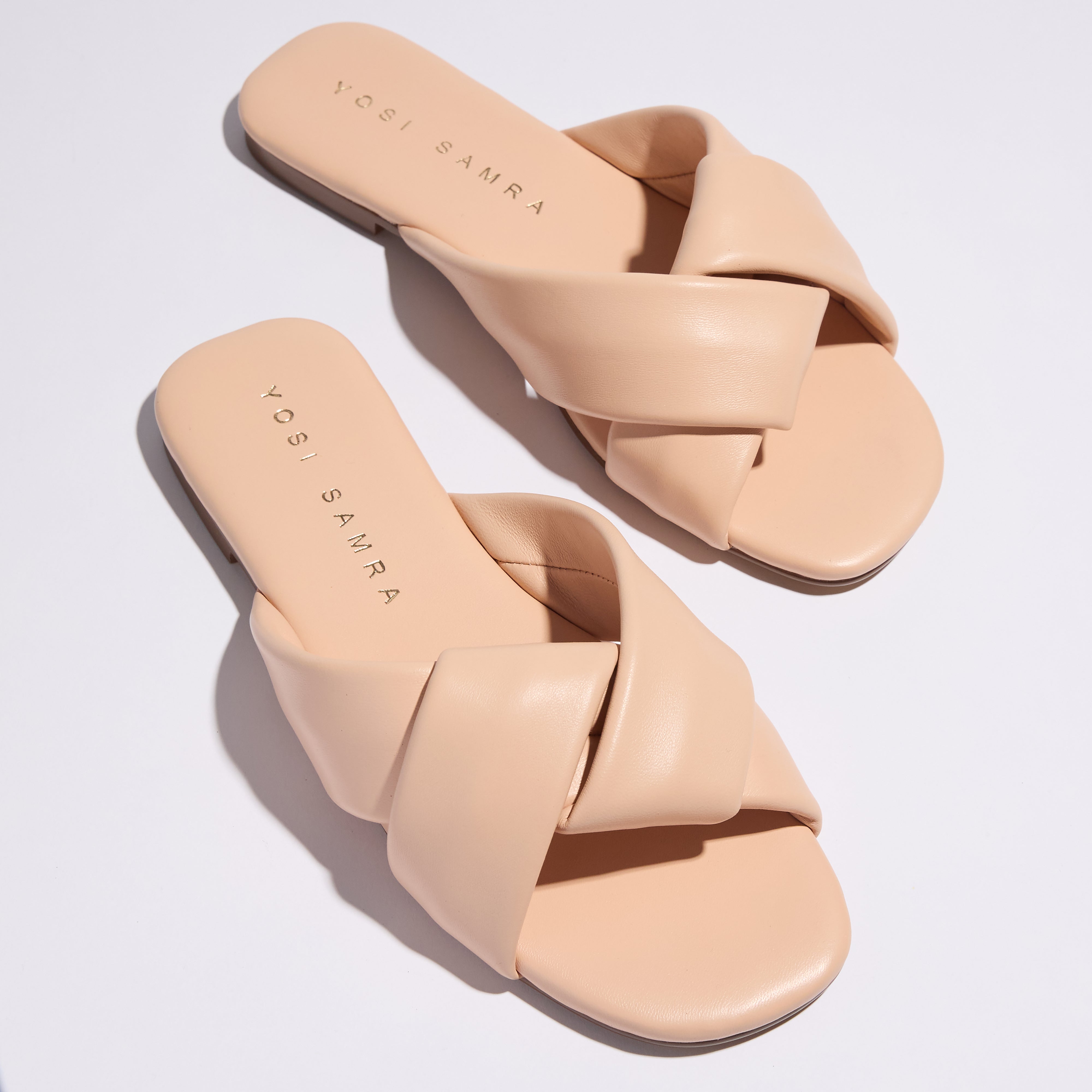 Nancy Slide in Nude Leather