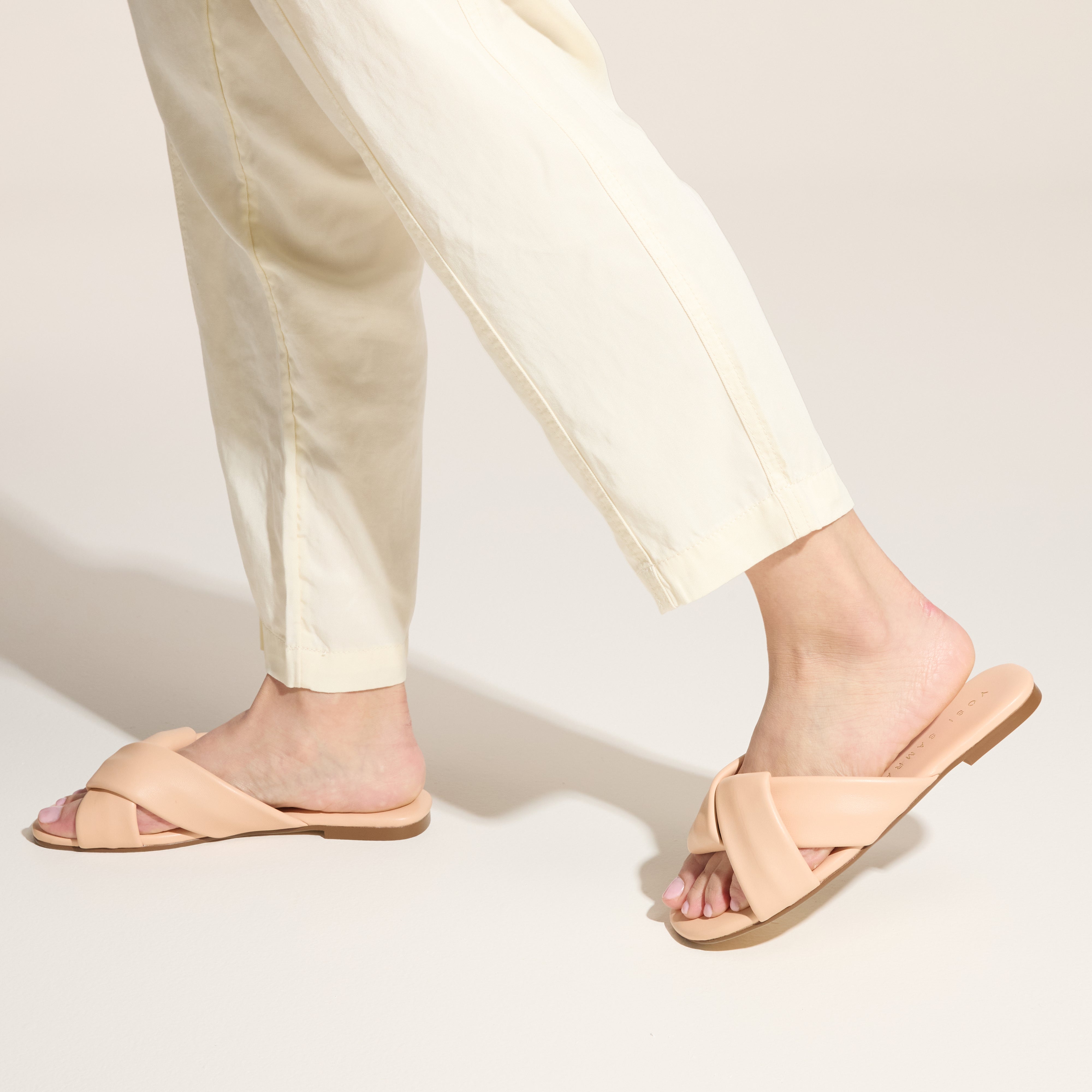 Nancy Slide in Nude Leather