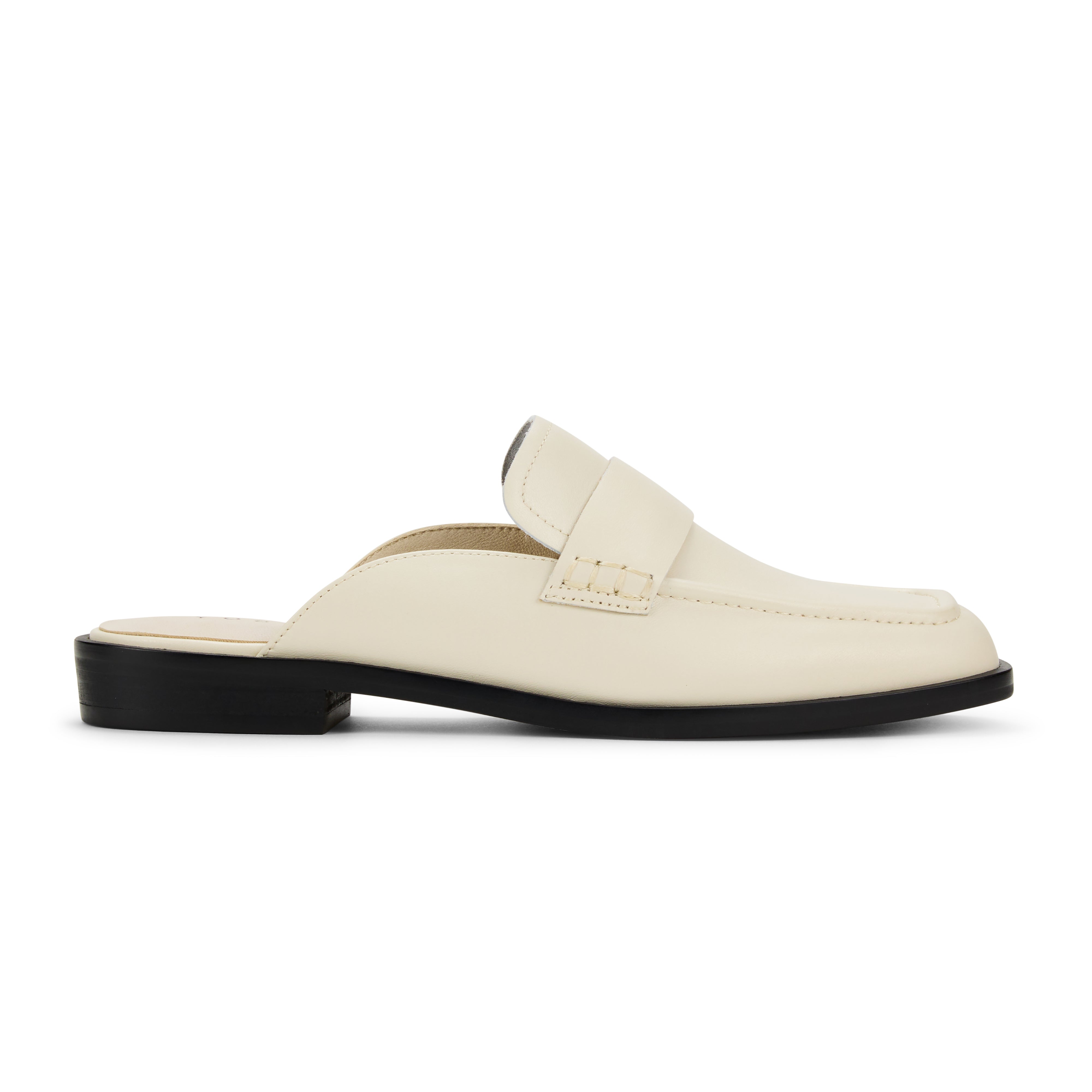 Odessa Loafer Mule in Bone Leather