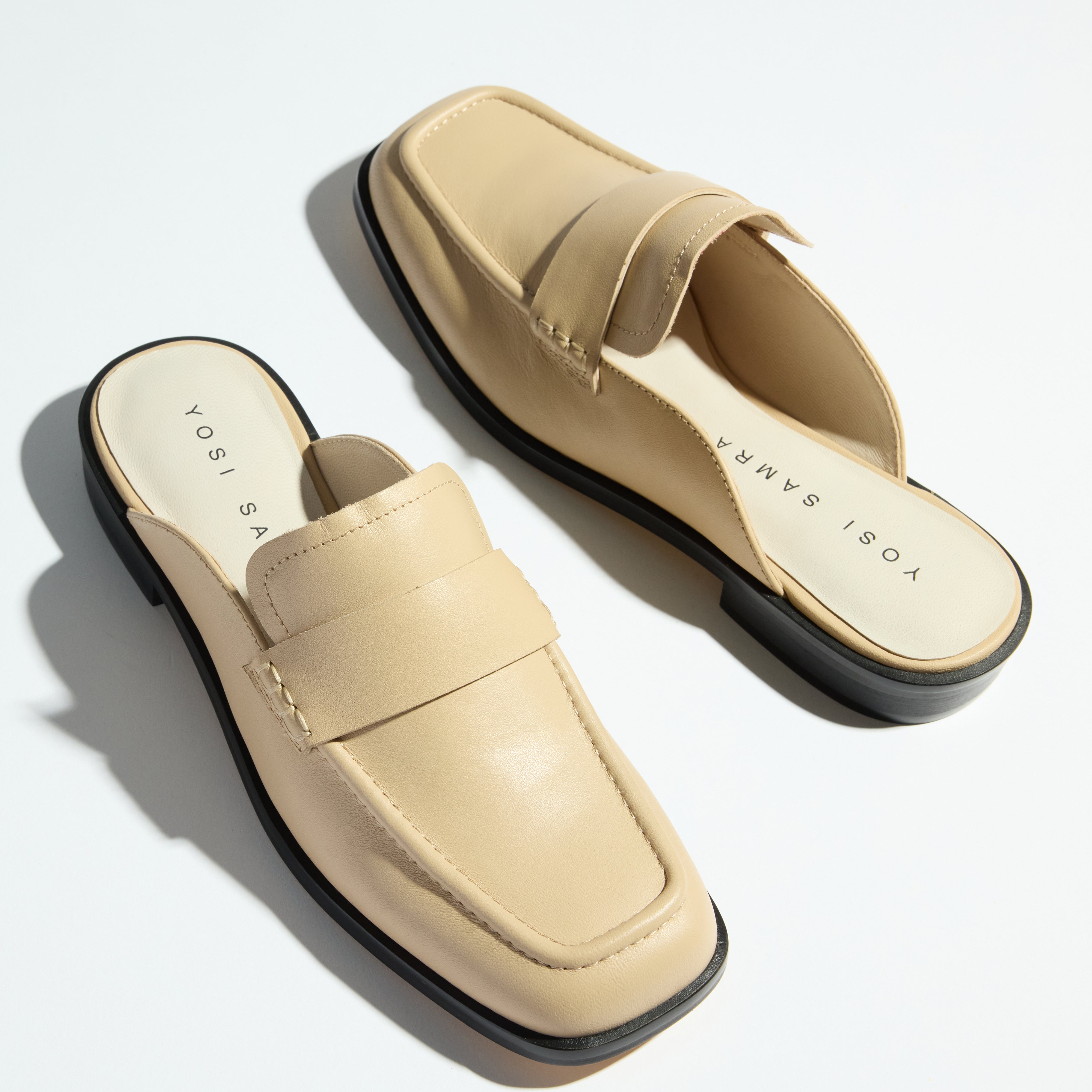 Odessa Loafer Mule in Oat Leather