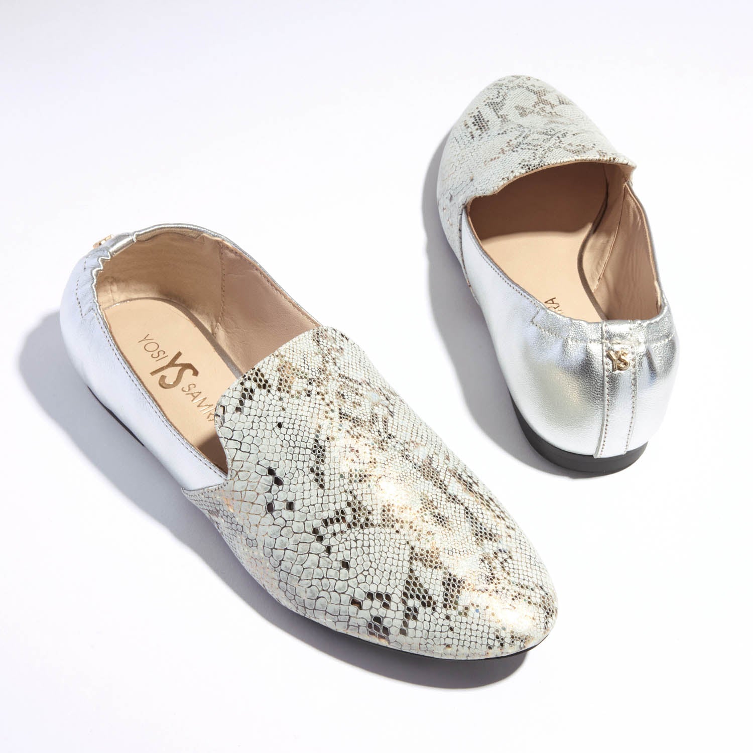 Preslie Loafer in Silver Snake Leather