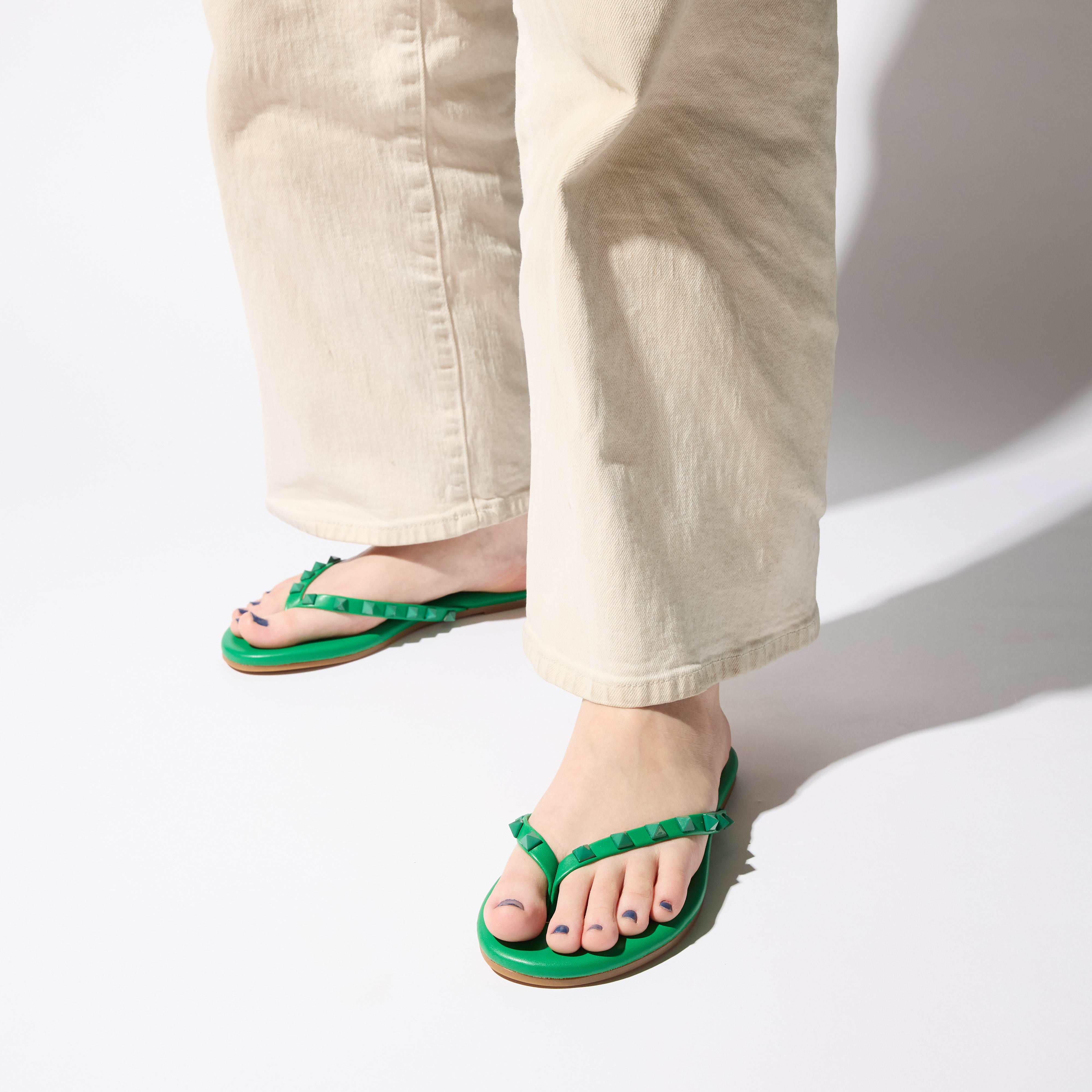 Rivington Stud Flip Flop in Green