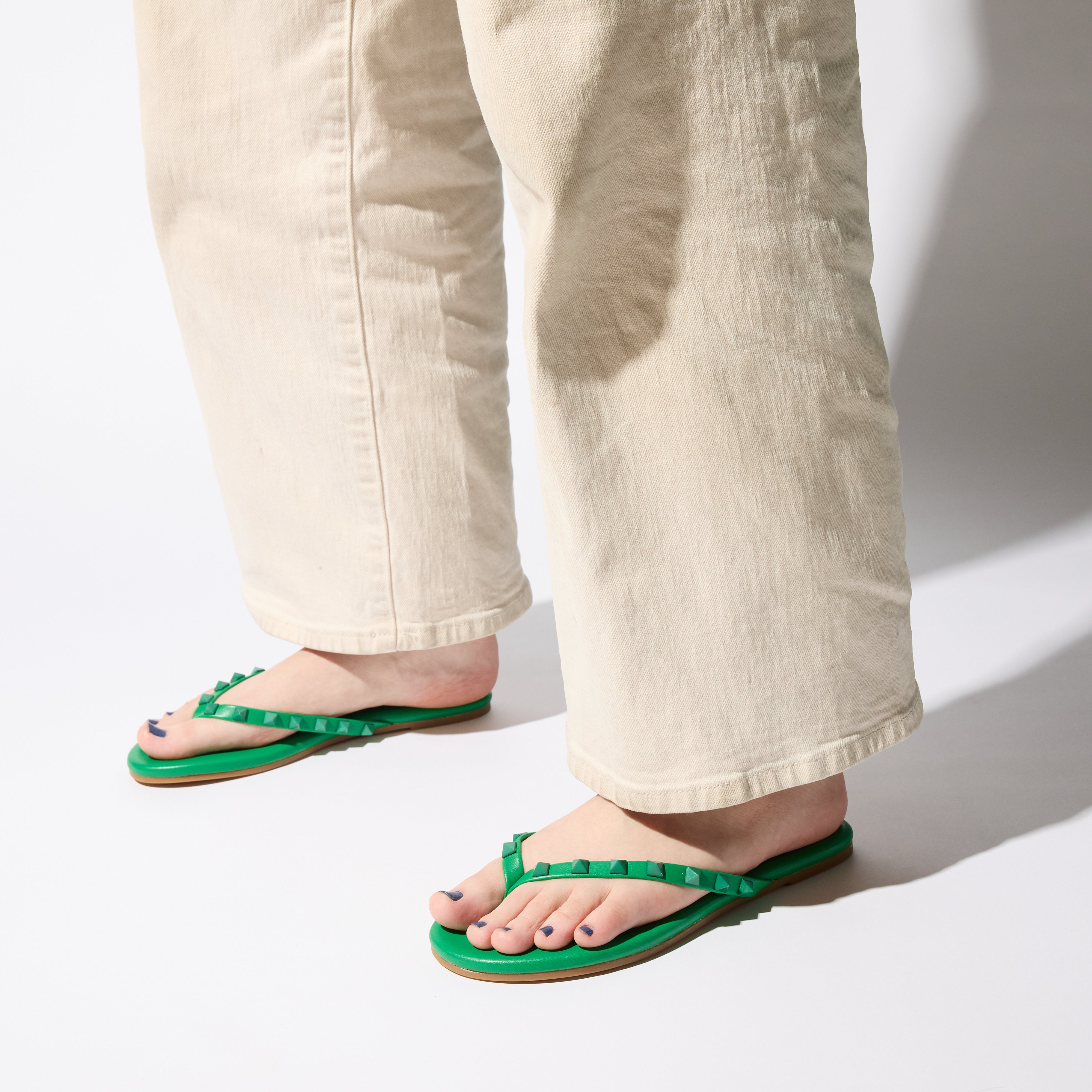 Rivington Stud Flip Flop in Green