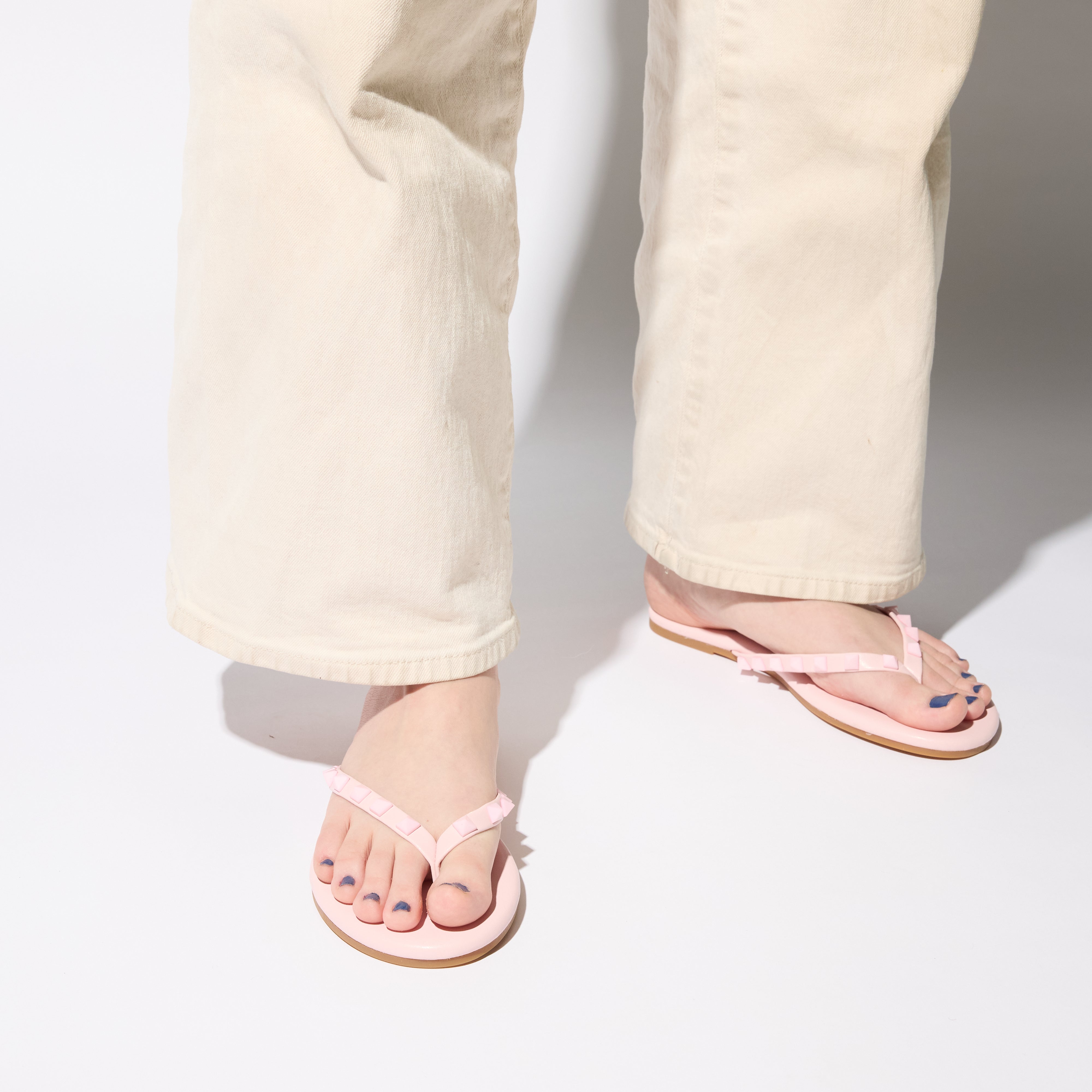 Rivington Stud Flip Flop in Ballet Pink