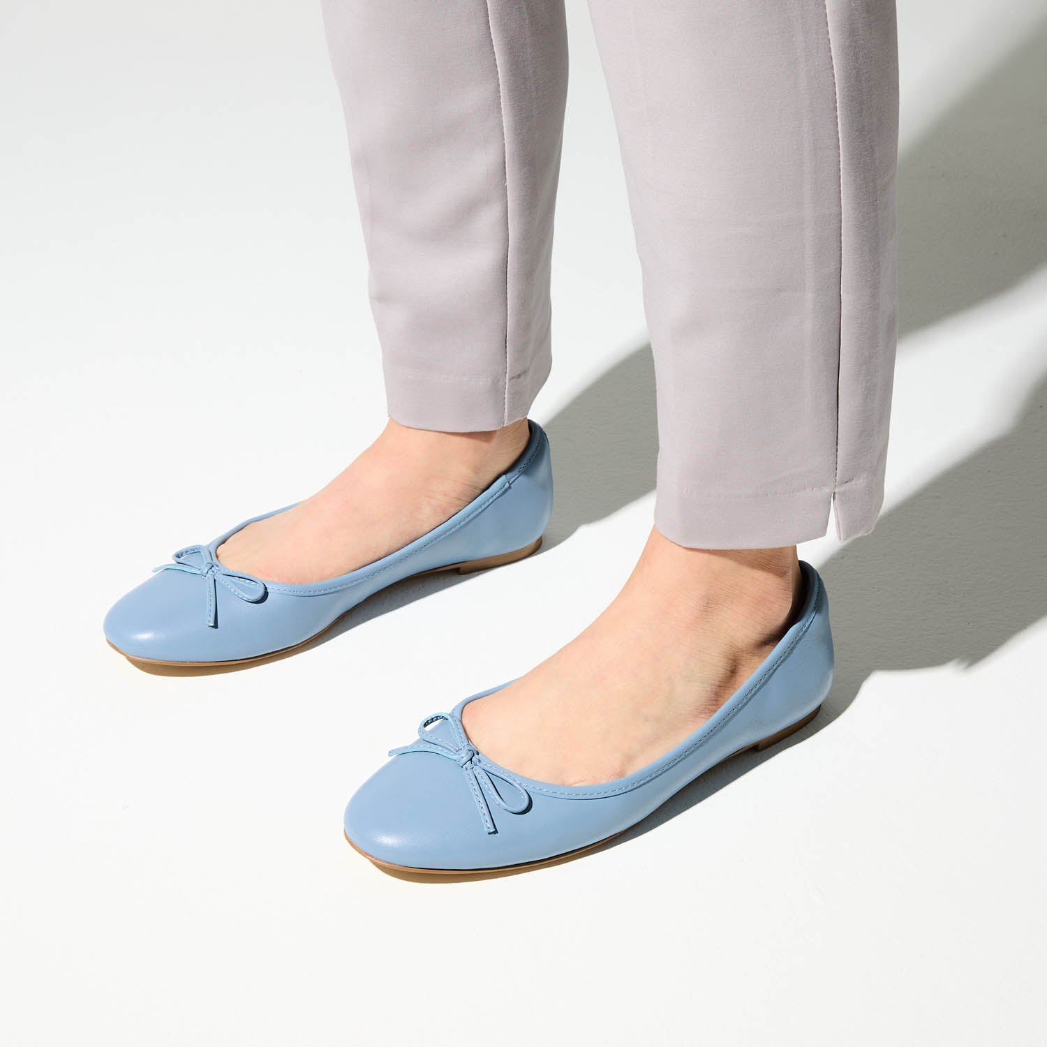 Sadie Ballet Flat in Aqua Leather