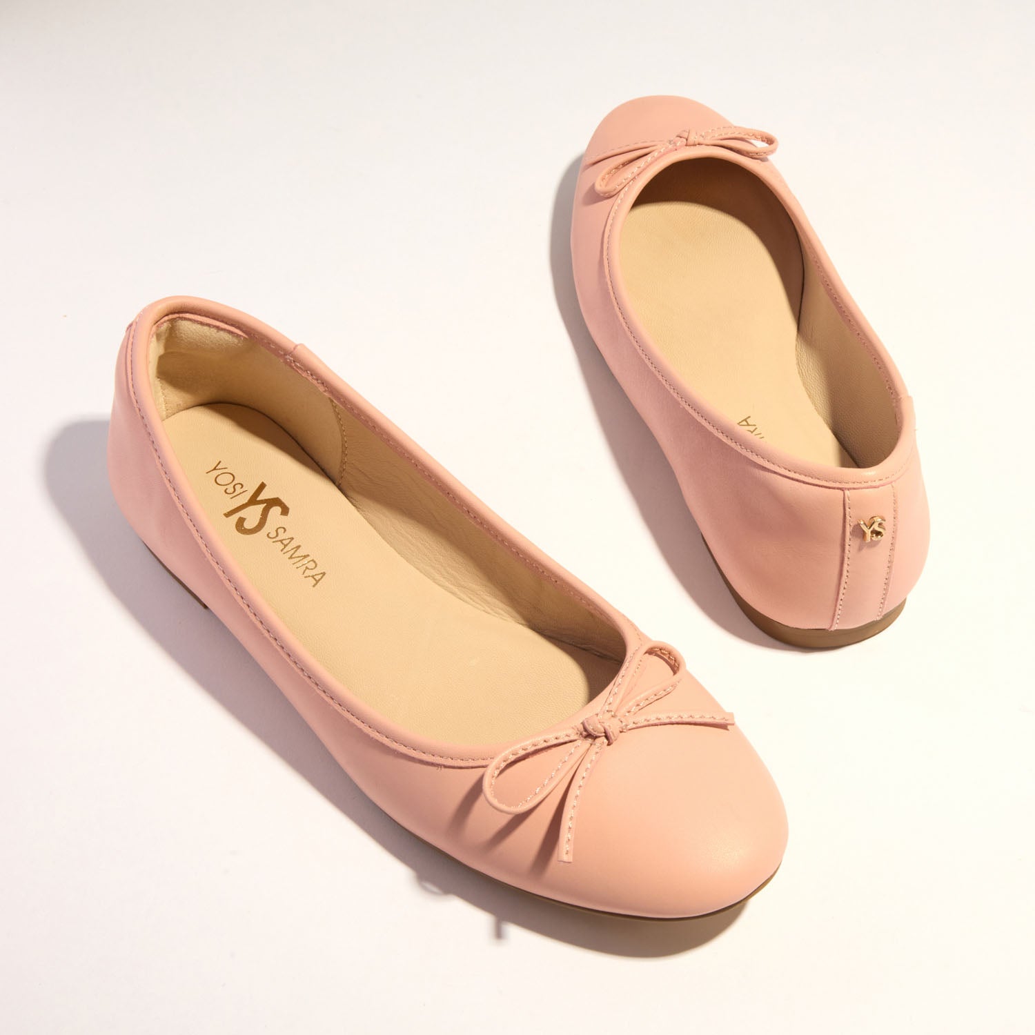 Sadie Ballet Flat in Blush Leather