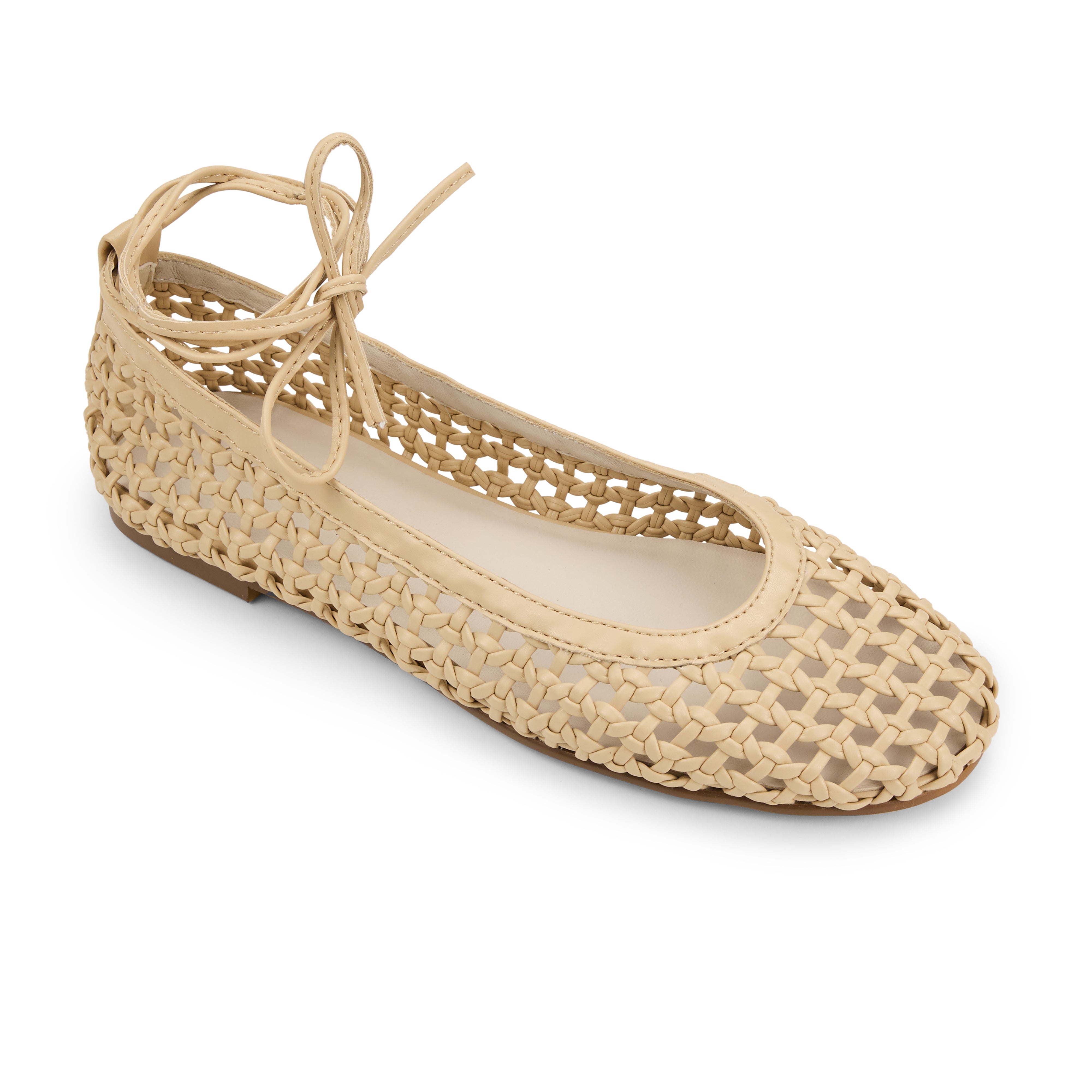 Sadie Ballet Flat in Natural Hand Woven