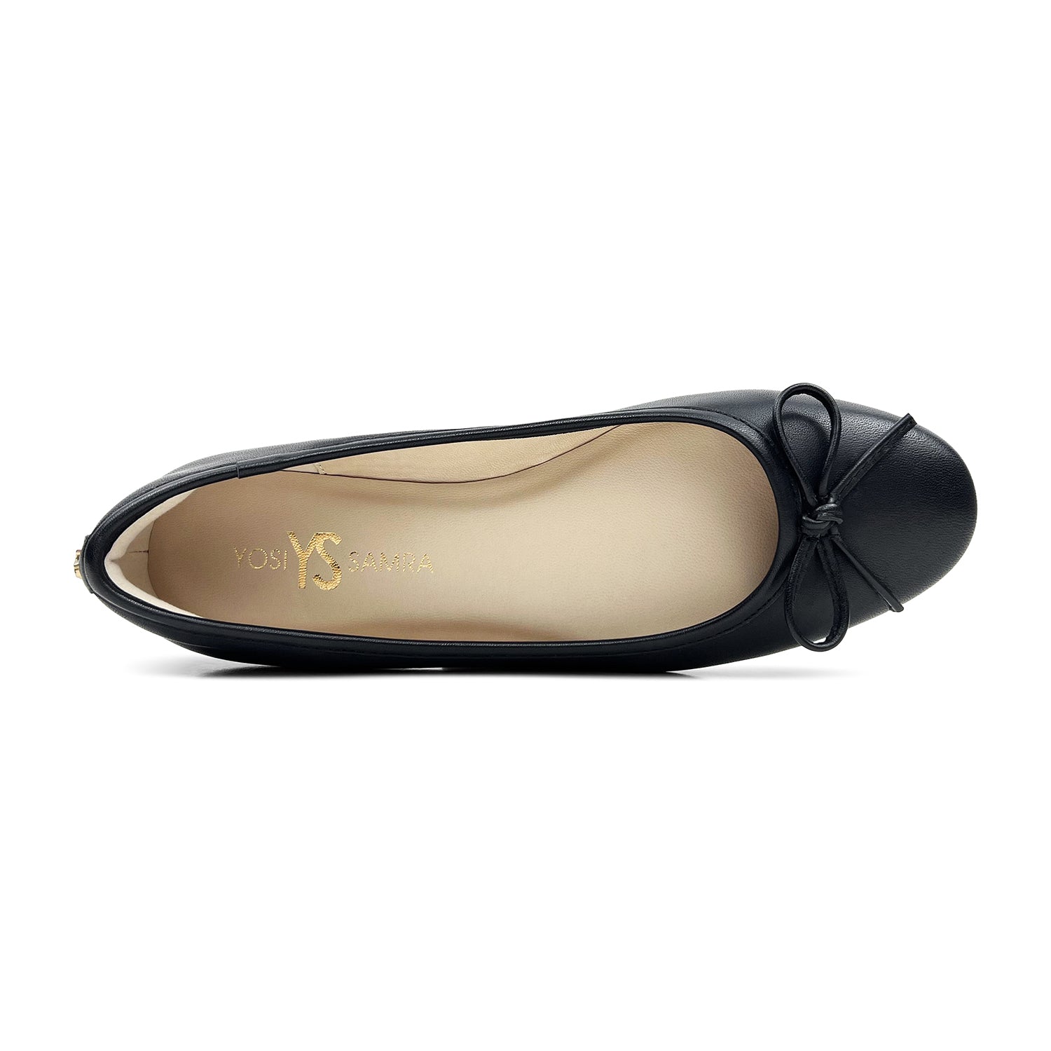 Sadie Ballet Flat in Black Leather