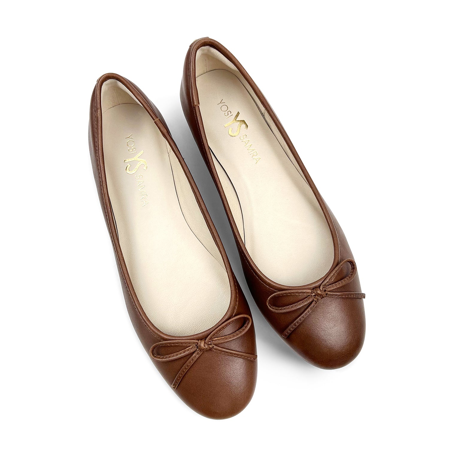 Sadie Ballet Flat in Brown Leather