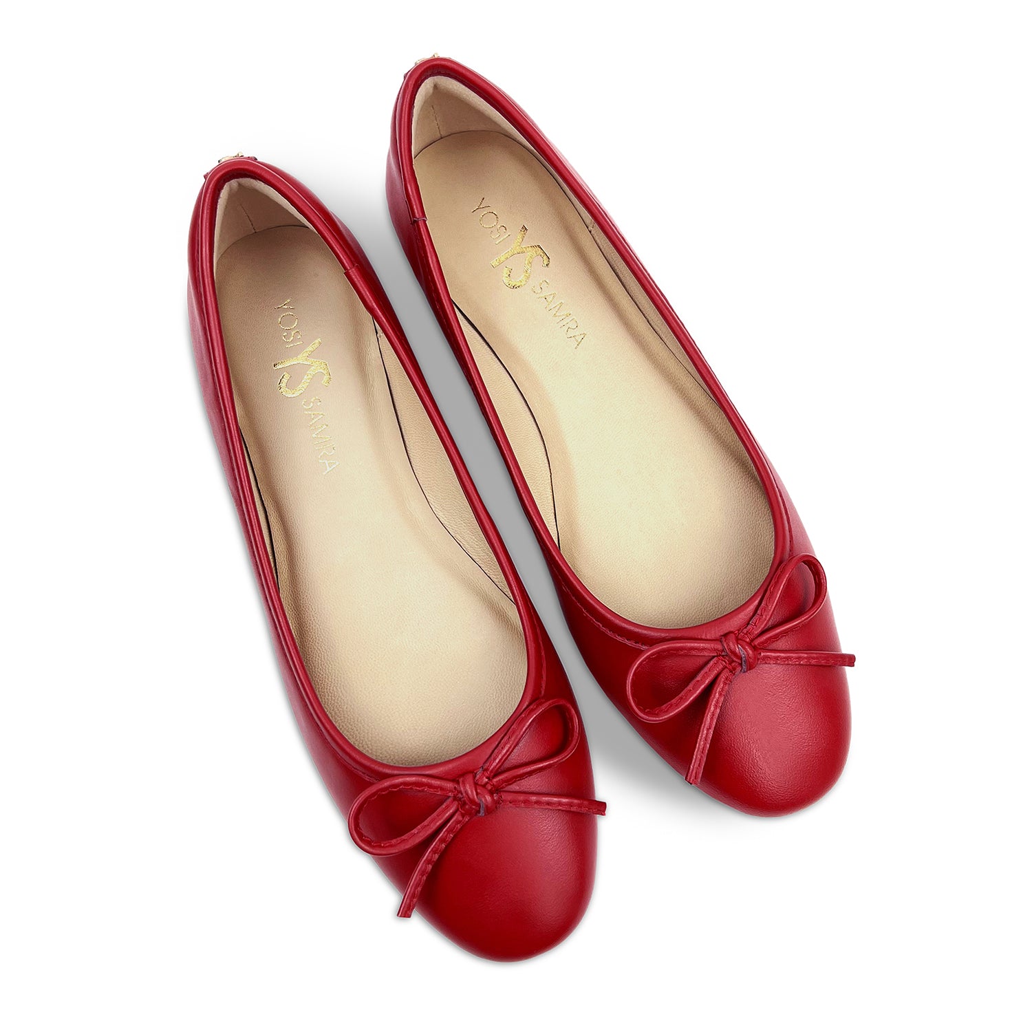 Sadie Ballet Flat in Red Leather