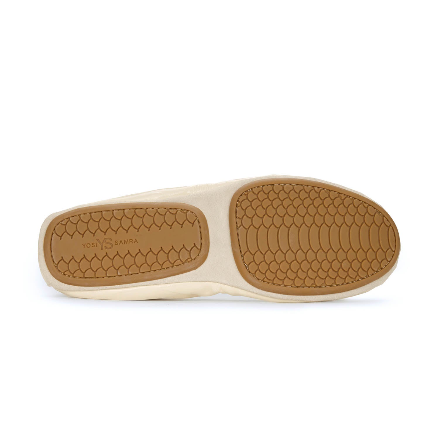 Samara Foldable Ballet Flat in Beige Patent