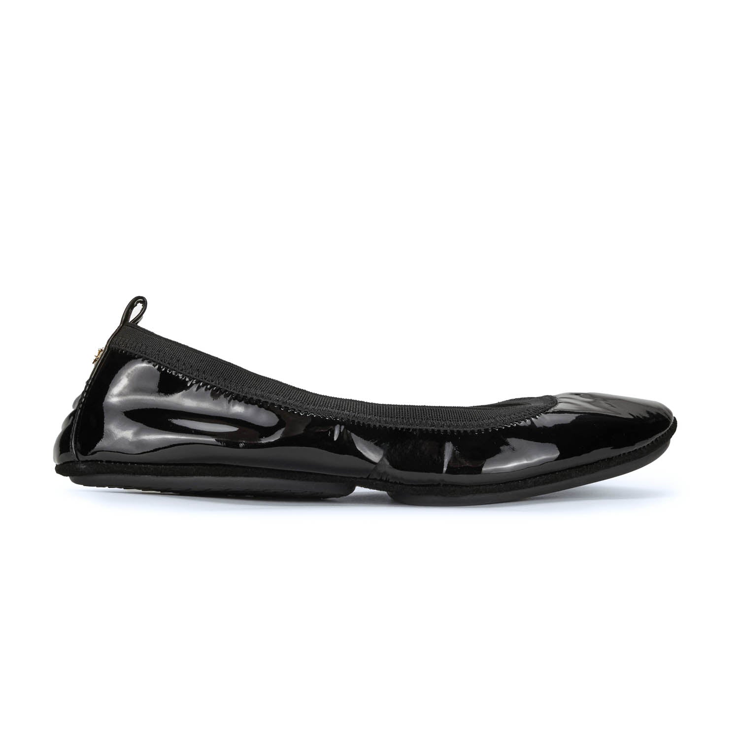 Samara Foldable Ballet Flat in Black Patent