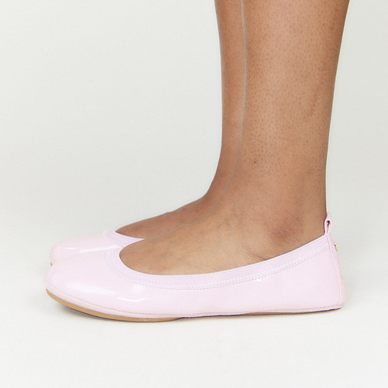 Samara Foldable Ballet Flat in Blush Patent