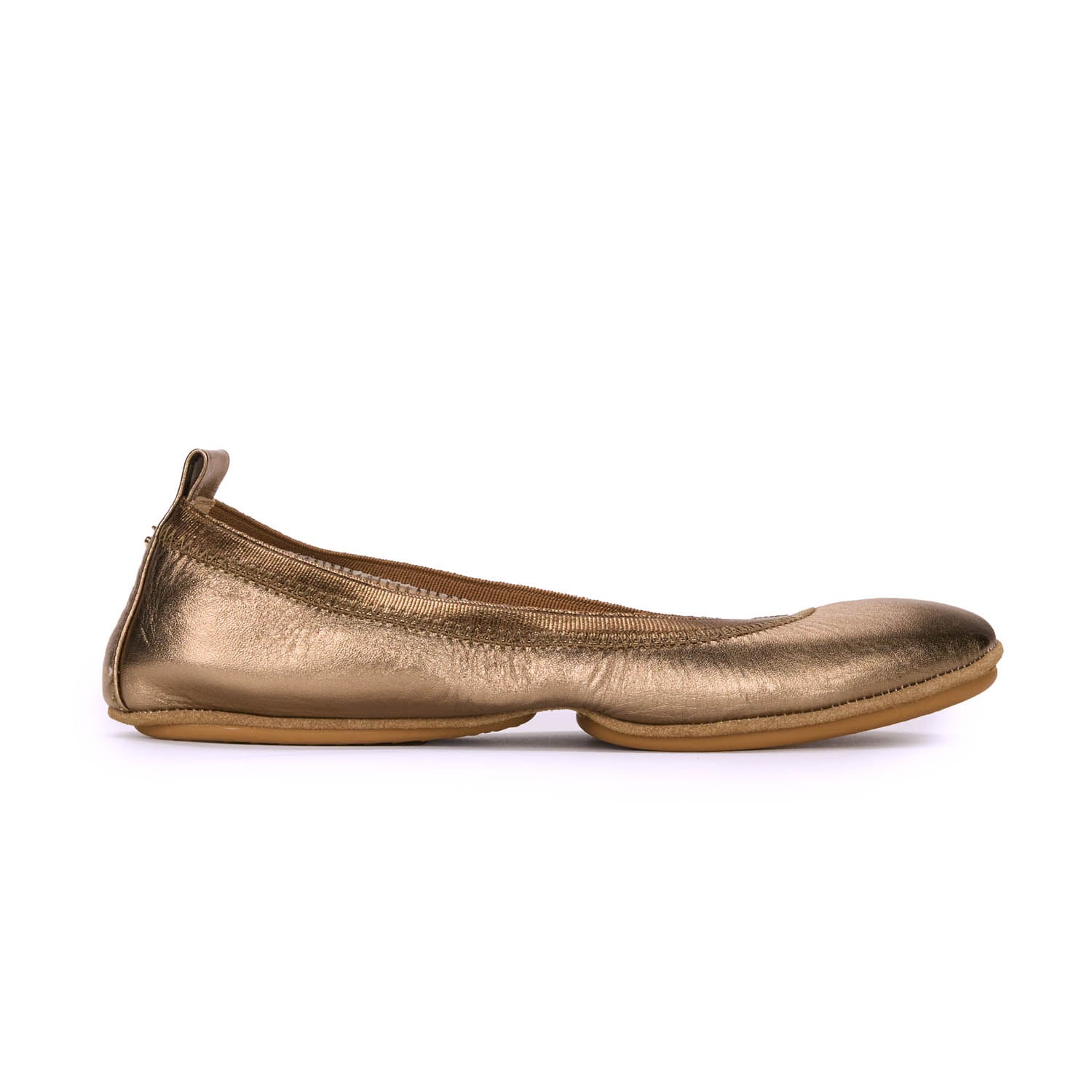 Samara Foldable Ballet Flat in Bronze Leather