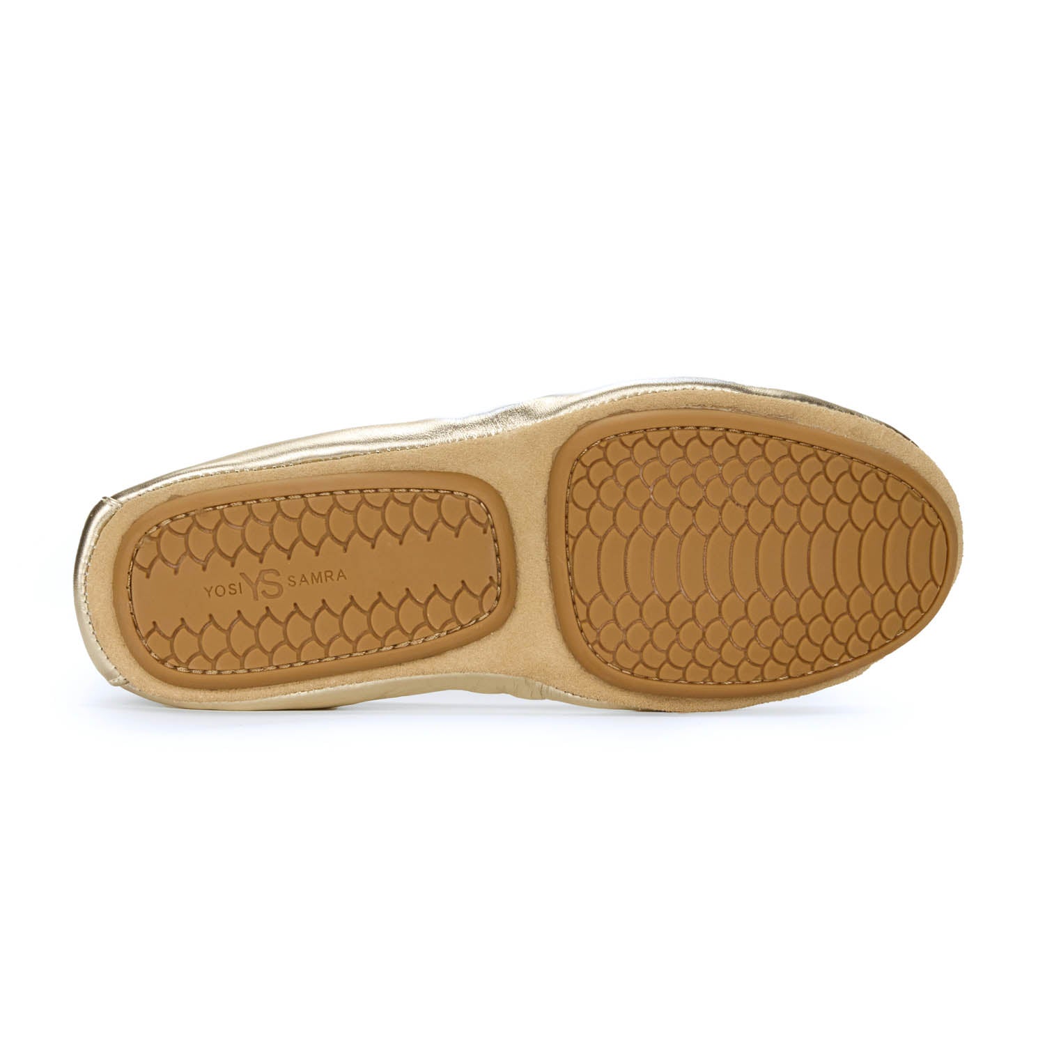 Samara Foldable Ballet Flat in Gold Leather