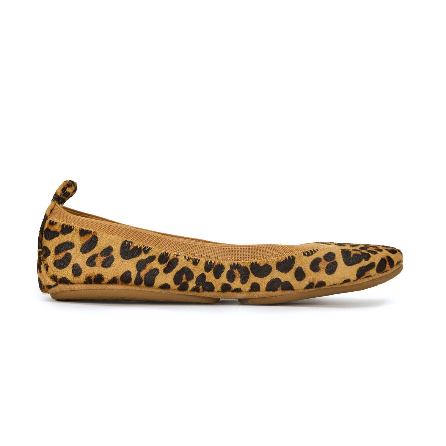 Samara Foldable Ballet Flat in Leopard Calf Hair