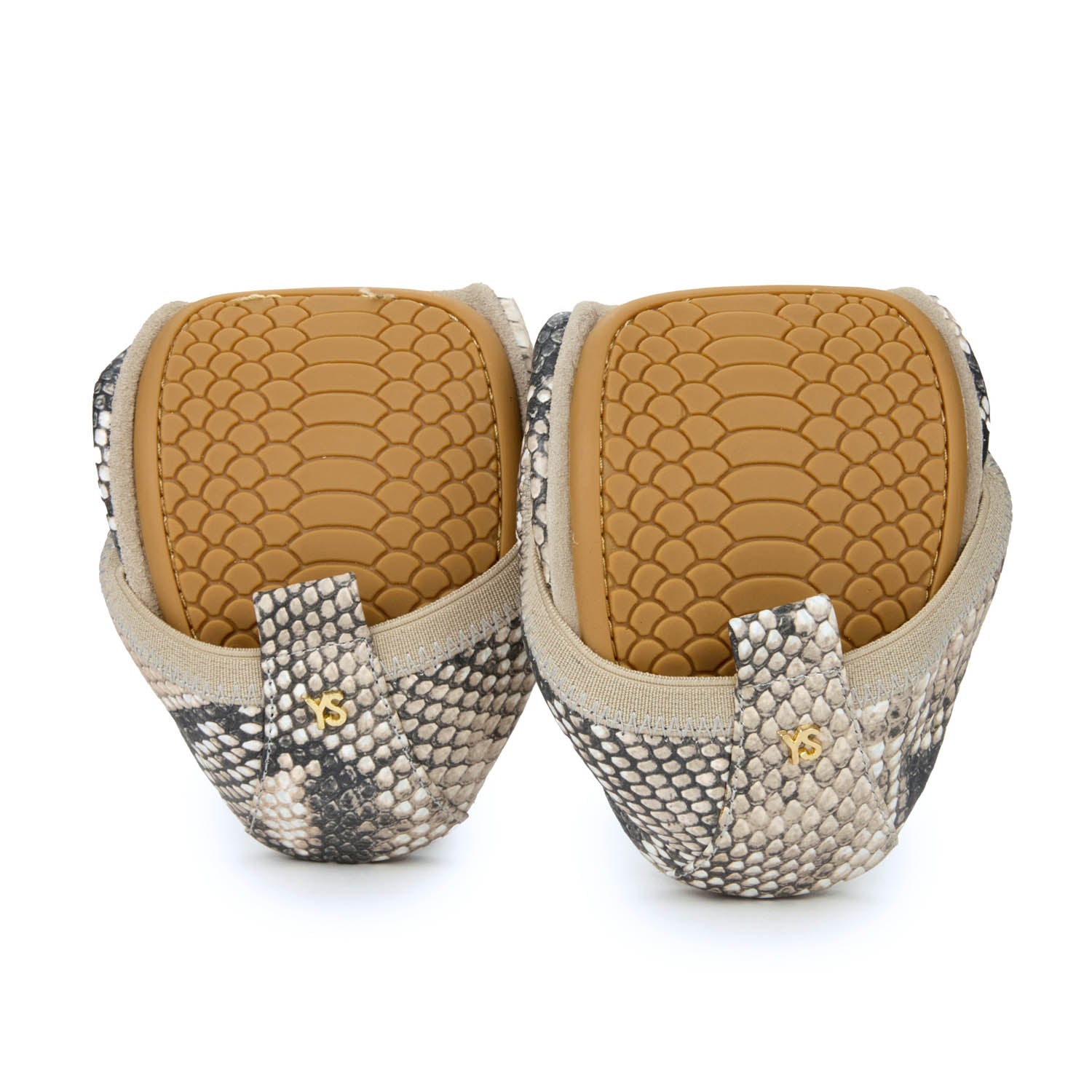 Samara Foldable Ballet Flat in Natural Python