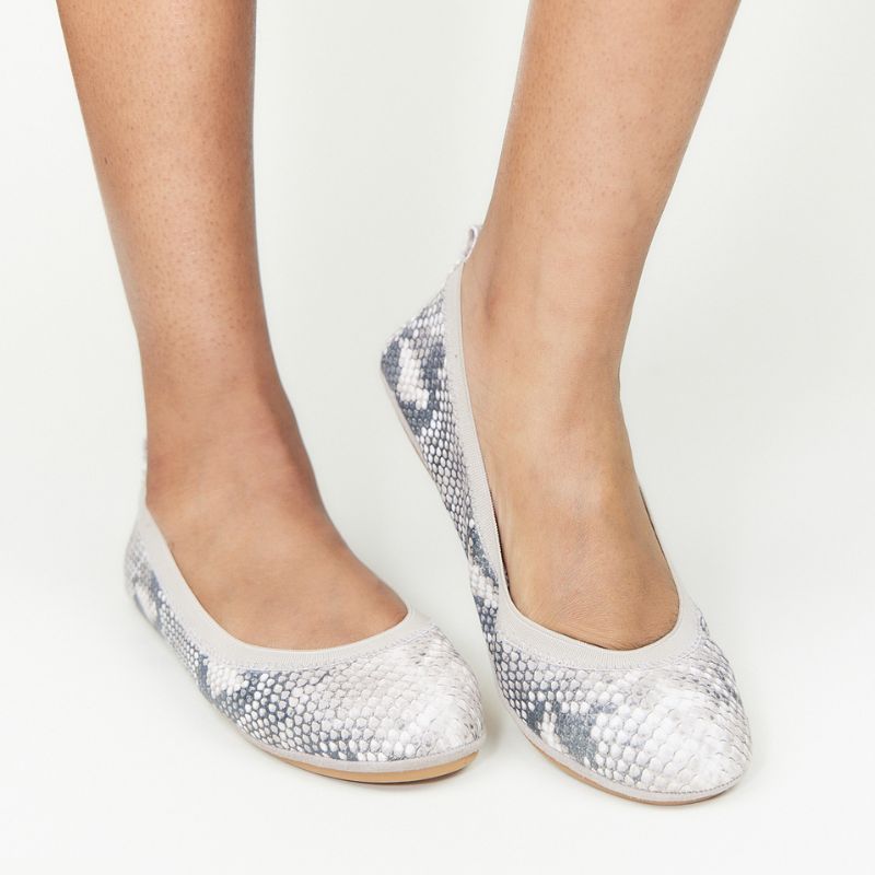 Samara Foldable Ballet Flat in Natural Python