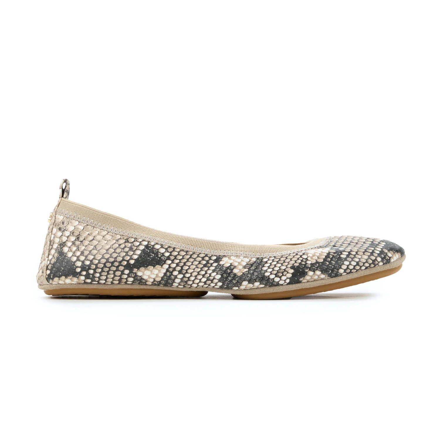 Samara Foldable Ballet Flat in Natural Python