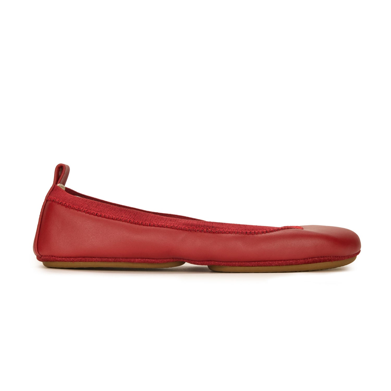 Samara Foldable Ballet Flat in Ruby Red Leather