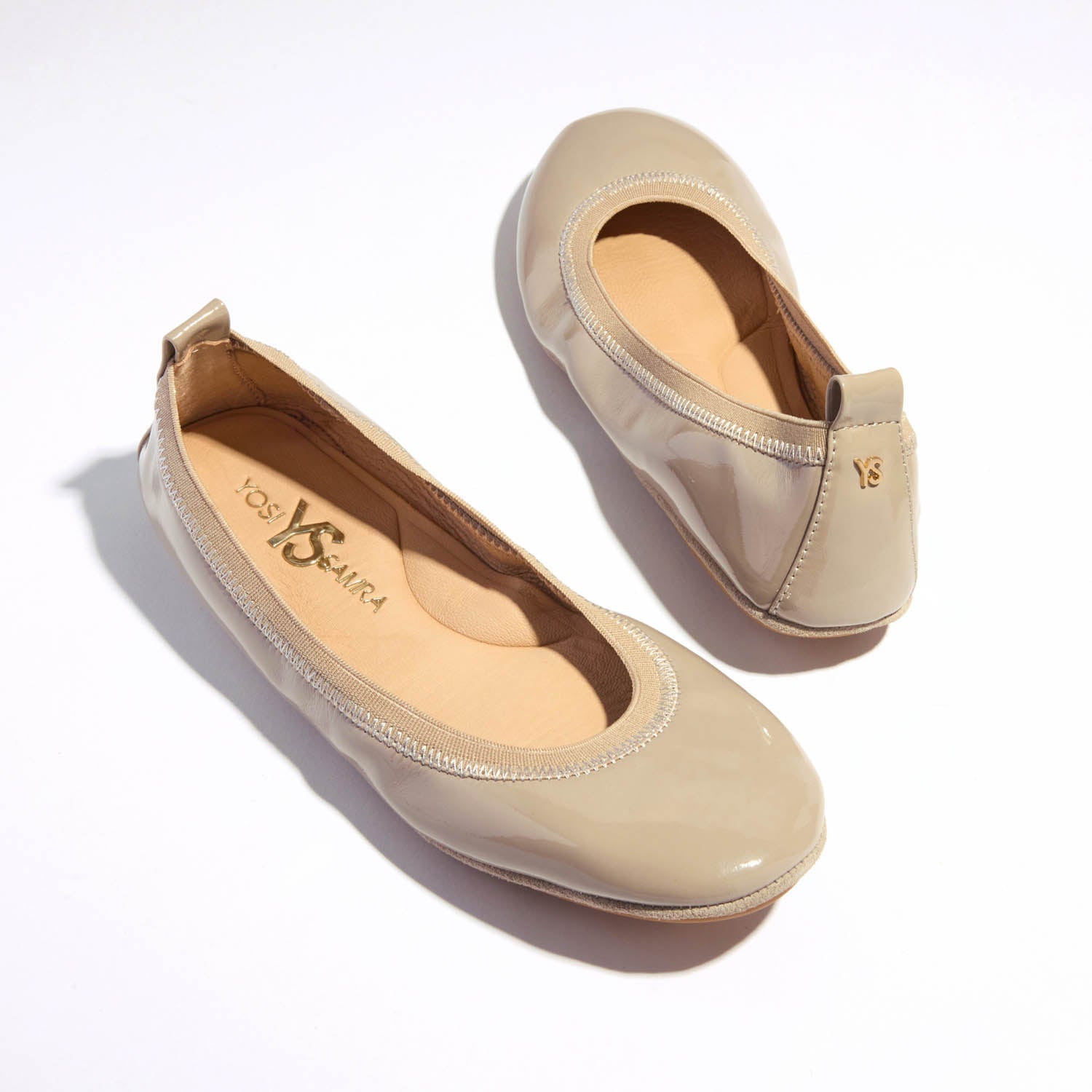 Samara Foldable Ballet Flat in Simply Taupe Patent