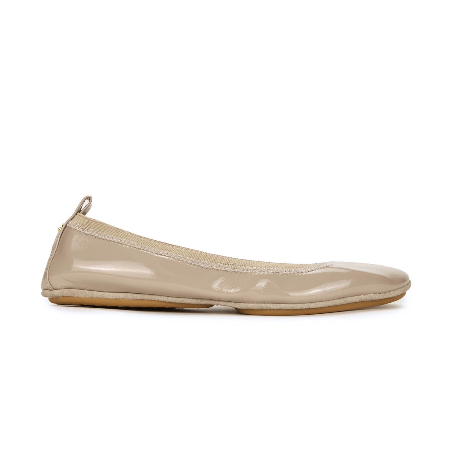 Samara Foldable Ballet Flat in Simply Taupe Patent