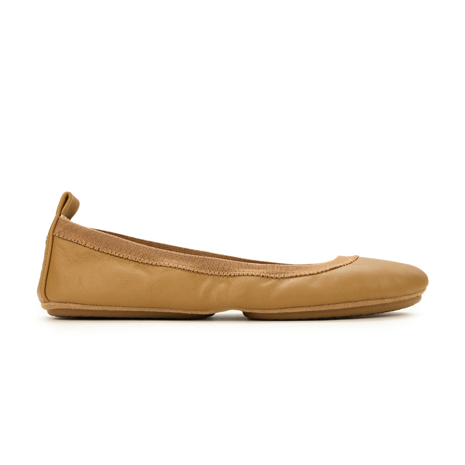 Samara Foldable Ballet Flat in Whiskey Leather