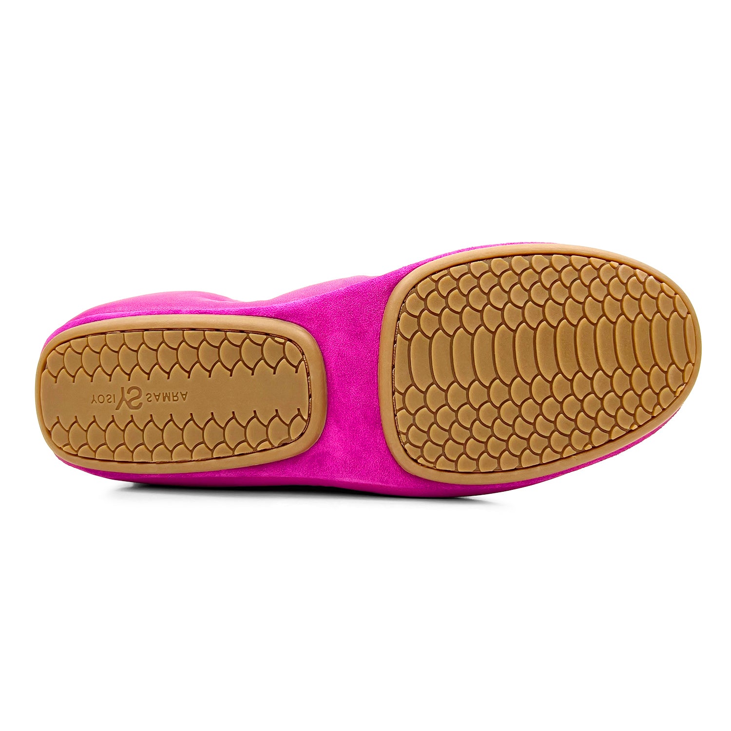 Samara Foldable Ballet Flat in Hibiscus Leather