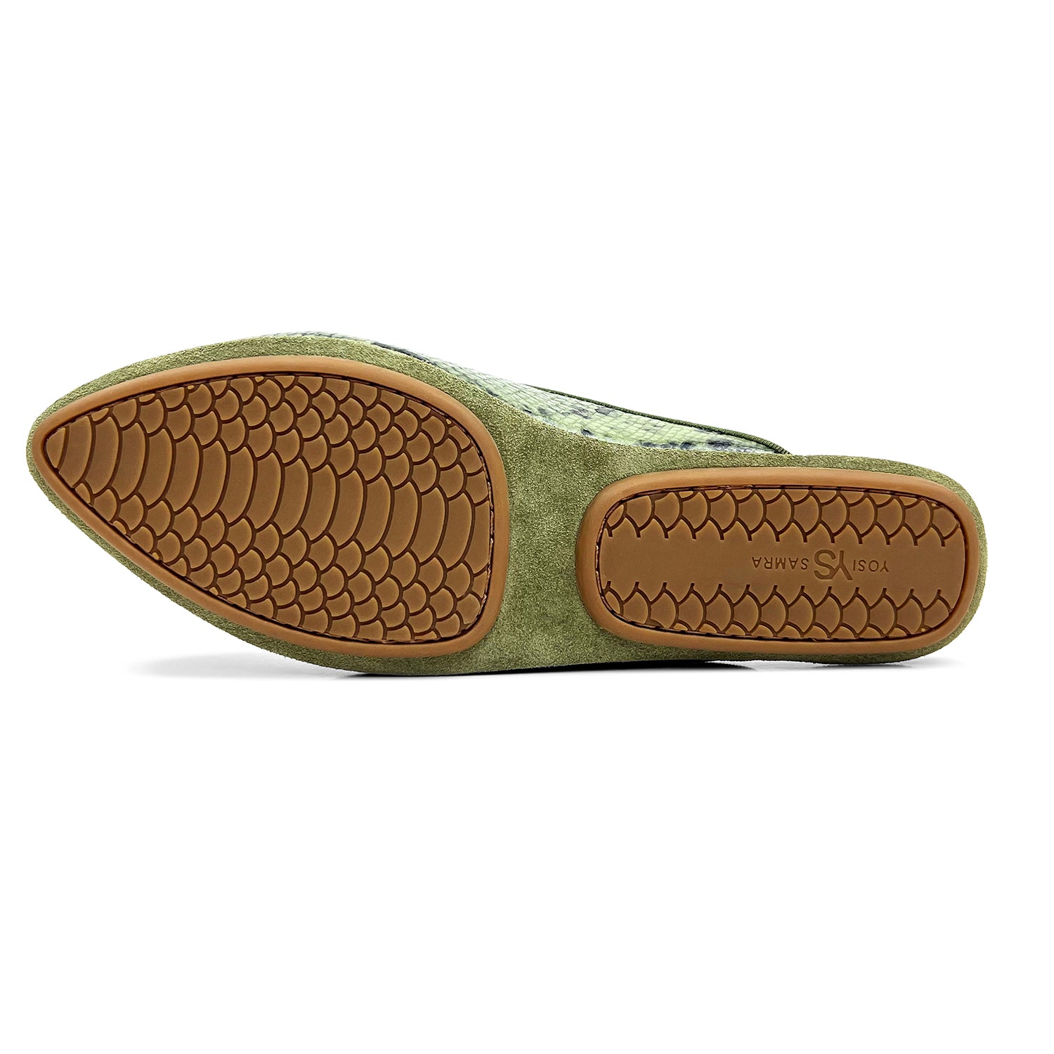 Vidi Mule in Green Snake Leather