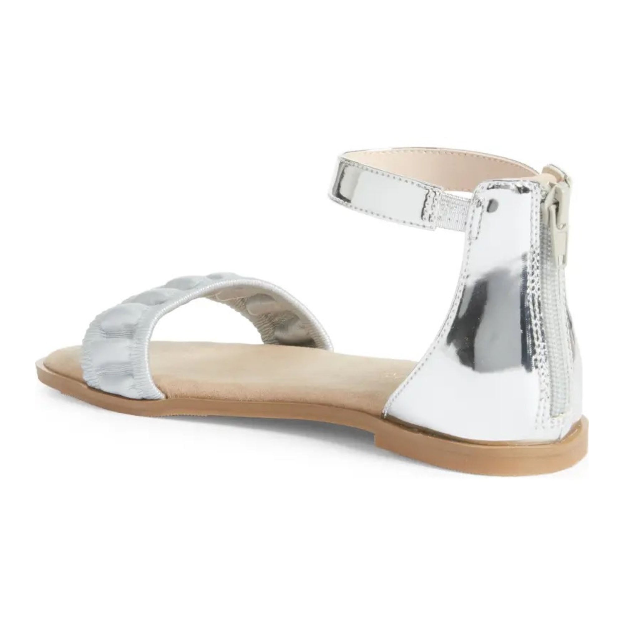 Miss Cambelle Ruffle Sandal in Silver - Kids